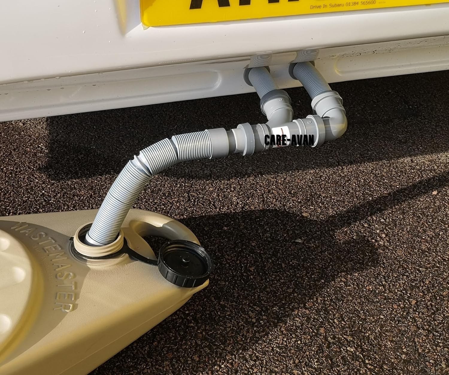 Caravan Double Drain Away Waste Outlet Pipe for Waste Caddy & Wastemaster