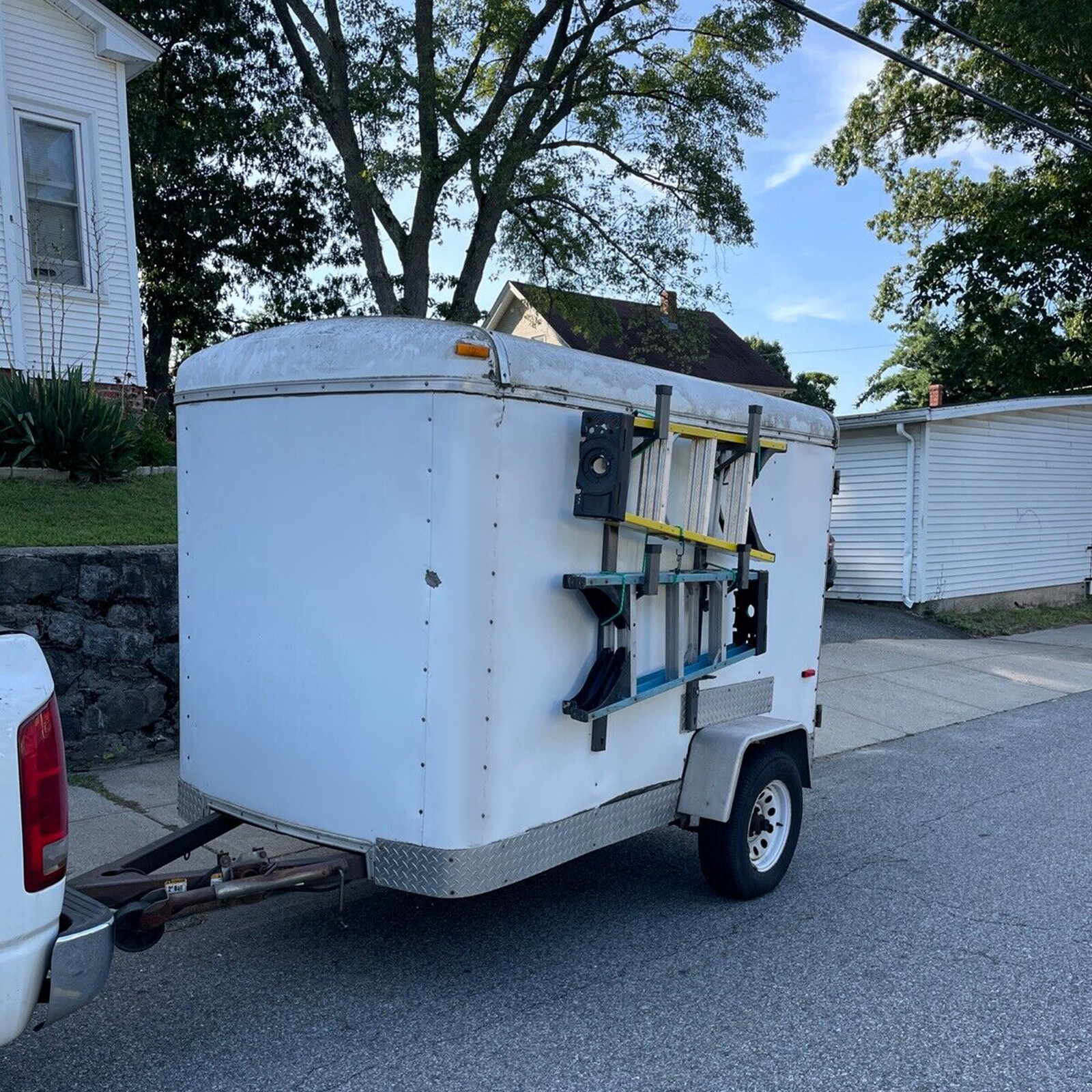 Adjustable Trailer Side Ladder Rack For Enclosed Trailers Exterior Wall Mount