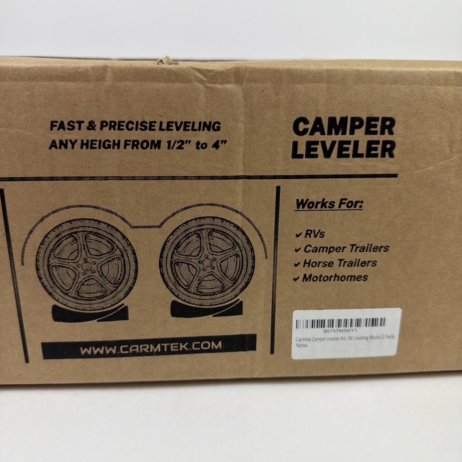 CARMTEK Camper Leveler 2-Pack Kit Curved RV Leveling Blocks Wheel Chocks 35k LBS