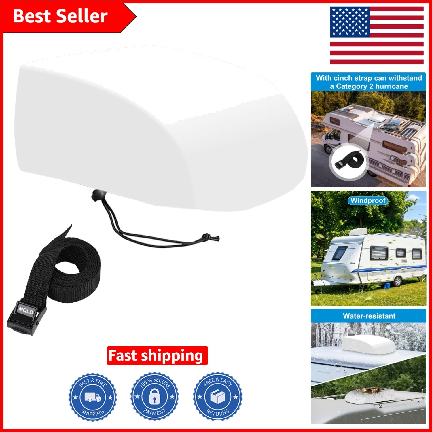 Waterproof RV Air Conditioner Cover – 600D Oxford Fits Dometic & Furrion