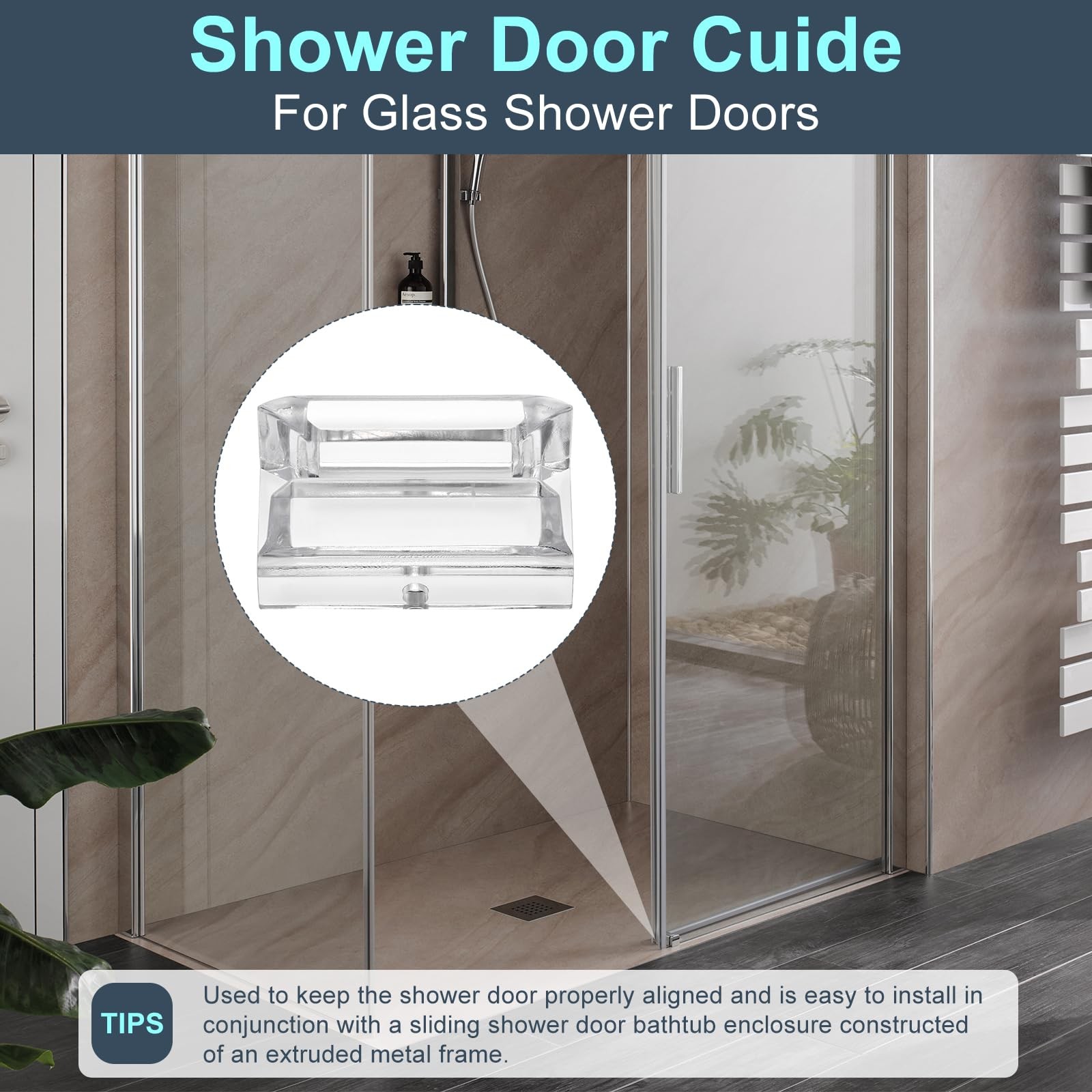 Sliding Shower Door Bottom Guide for transparent color
