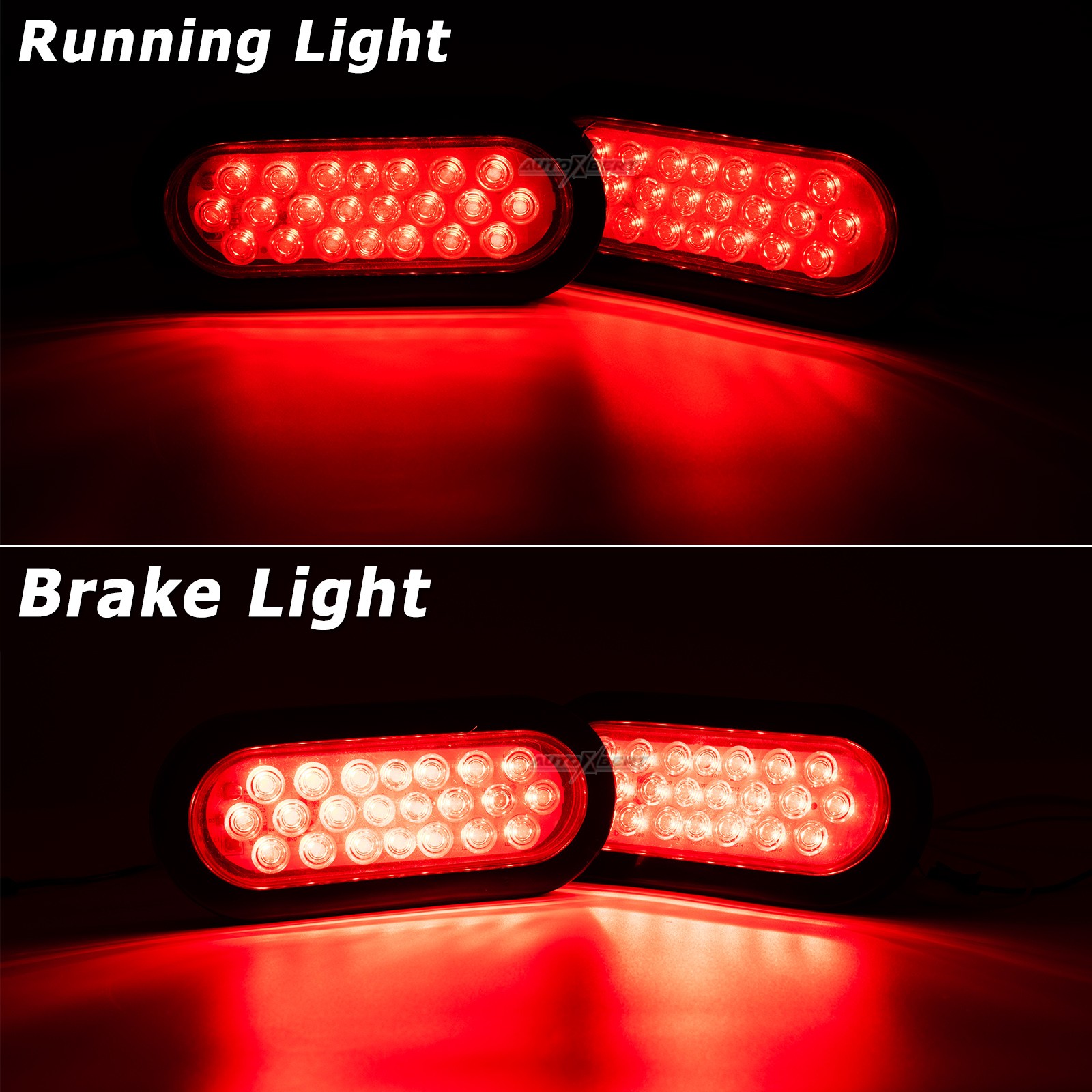 2x Oval Trailer Tail Light Indicator Stop Brake Rear Lamp Caravan Camper UTE UTV