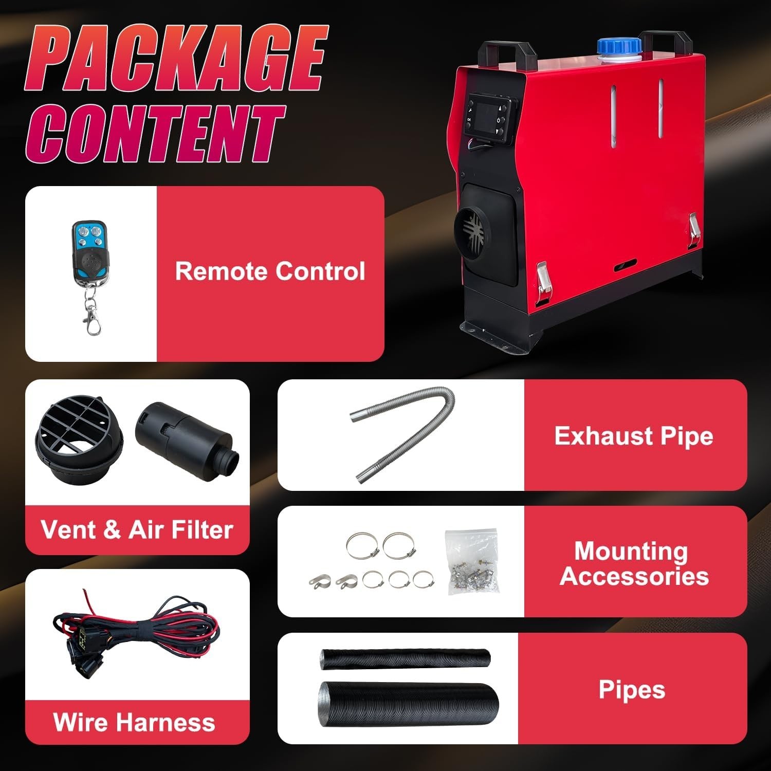5KW Air Diesel Heater LCD Remote 12V For Lorry Motor Homes Car Boat SUV RV Van
