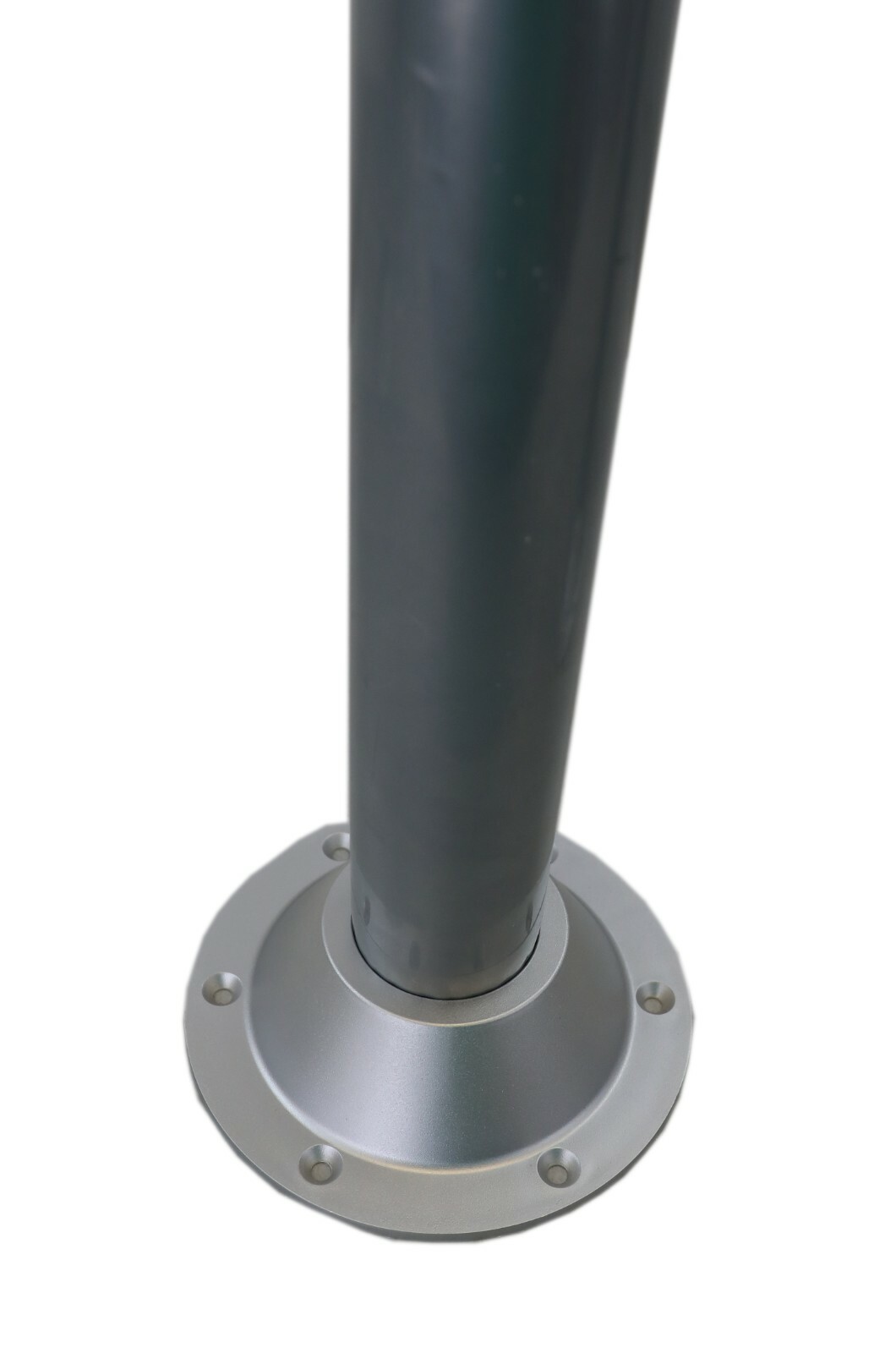 2 (Two) 27.5″ Silver Metal Table Leg & 4 Silver Plastic Surface Mount Bases