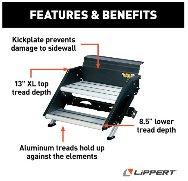 Lippert 733932 30″ Premium Double Solid Step