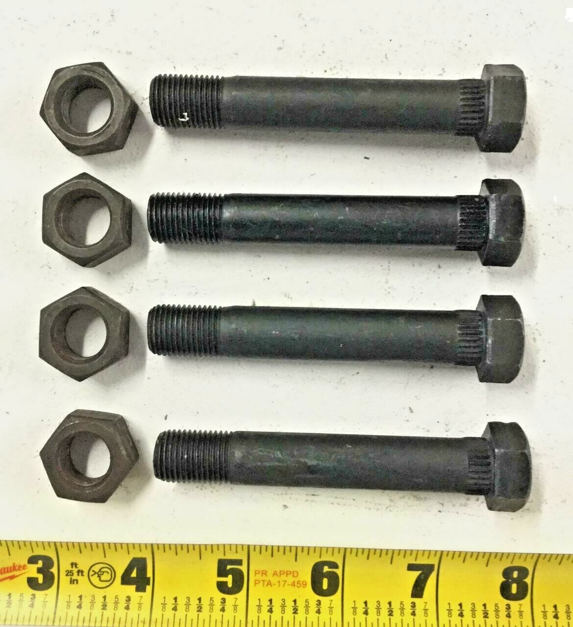 (4) Trailer leaf spring shackle bolts 9/16″-18 x 3-1/2″ w/ lock nuts Boat cargo