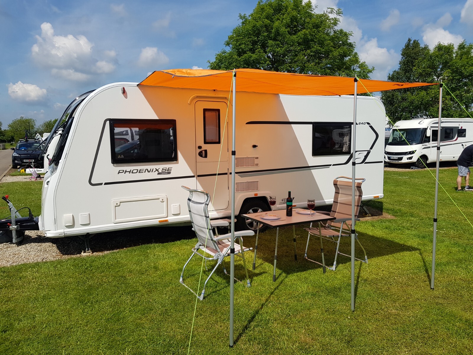 Caravan Campervan Awning sun canopy by WILD EARTH DELUX SET ORANGE 2.4m X 3m