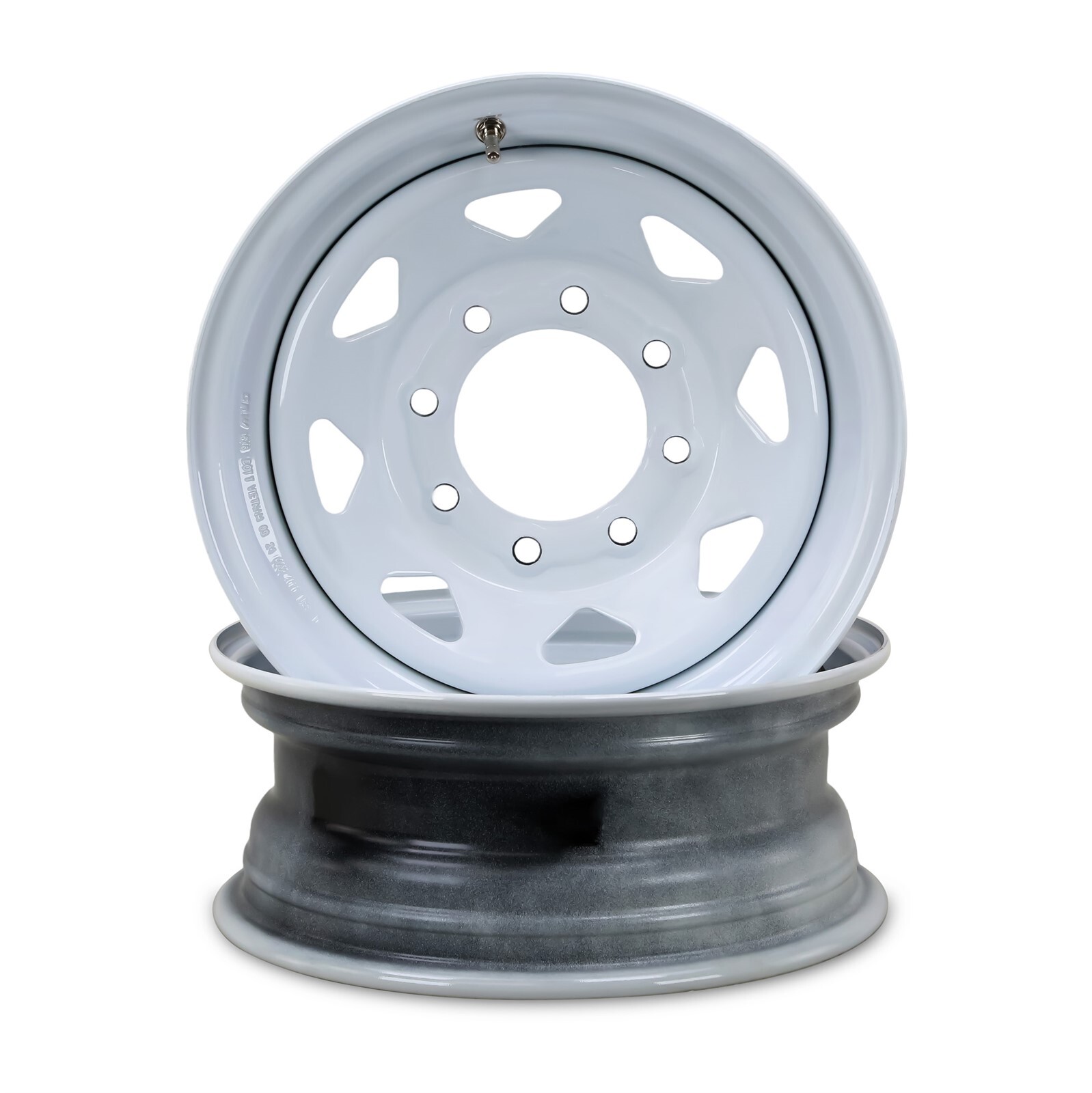 LIBRA 16 x 6 Trailer Wheels 8 Lug on 6.5″ Bolt Pattern White Spoke, Set 2-17016