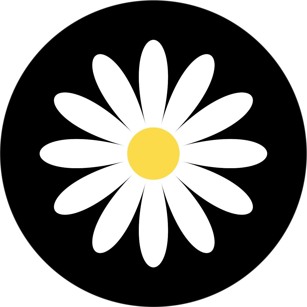 Simple & Plain Daisy Flower Spare Tire Cover for any make, model & size