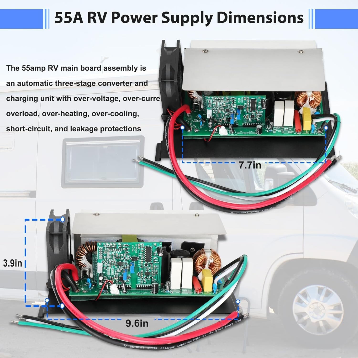 WF-8955-AD-MBA RV Converter 55 Amp DC Main Board Assembly Replacement Unit 950W