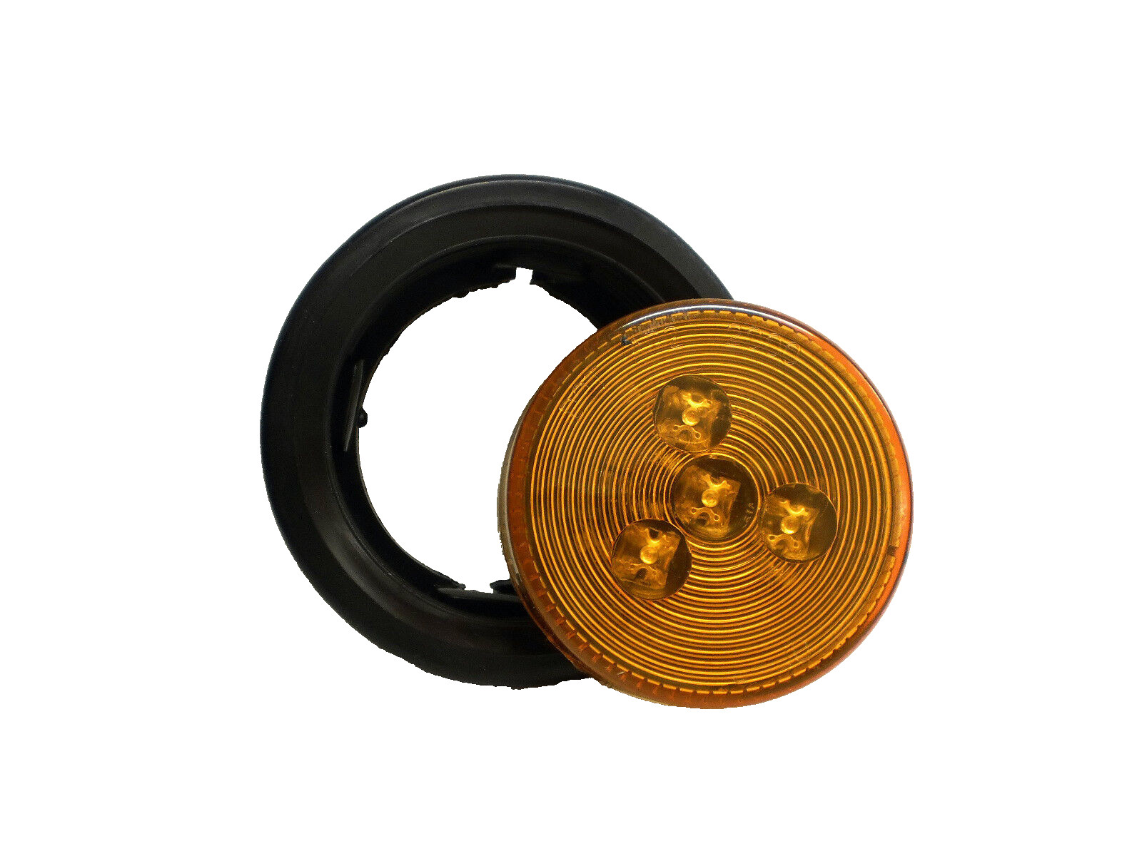 2.5″ Amber Round Sealed Lamp Clearance Marker Light 4 LED Grommet Mount 2 1/2