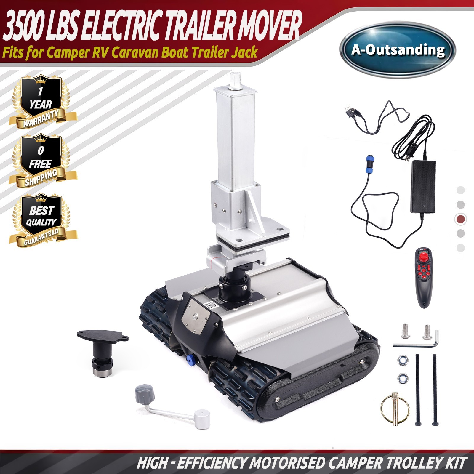 Remote-Controlled Trailer Mover 3500 lbs Capacity Electric Trailer Mover