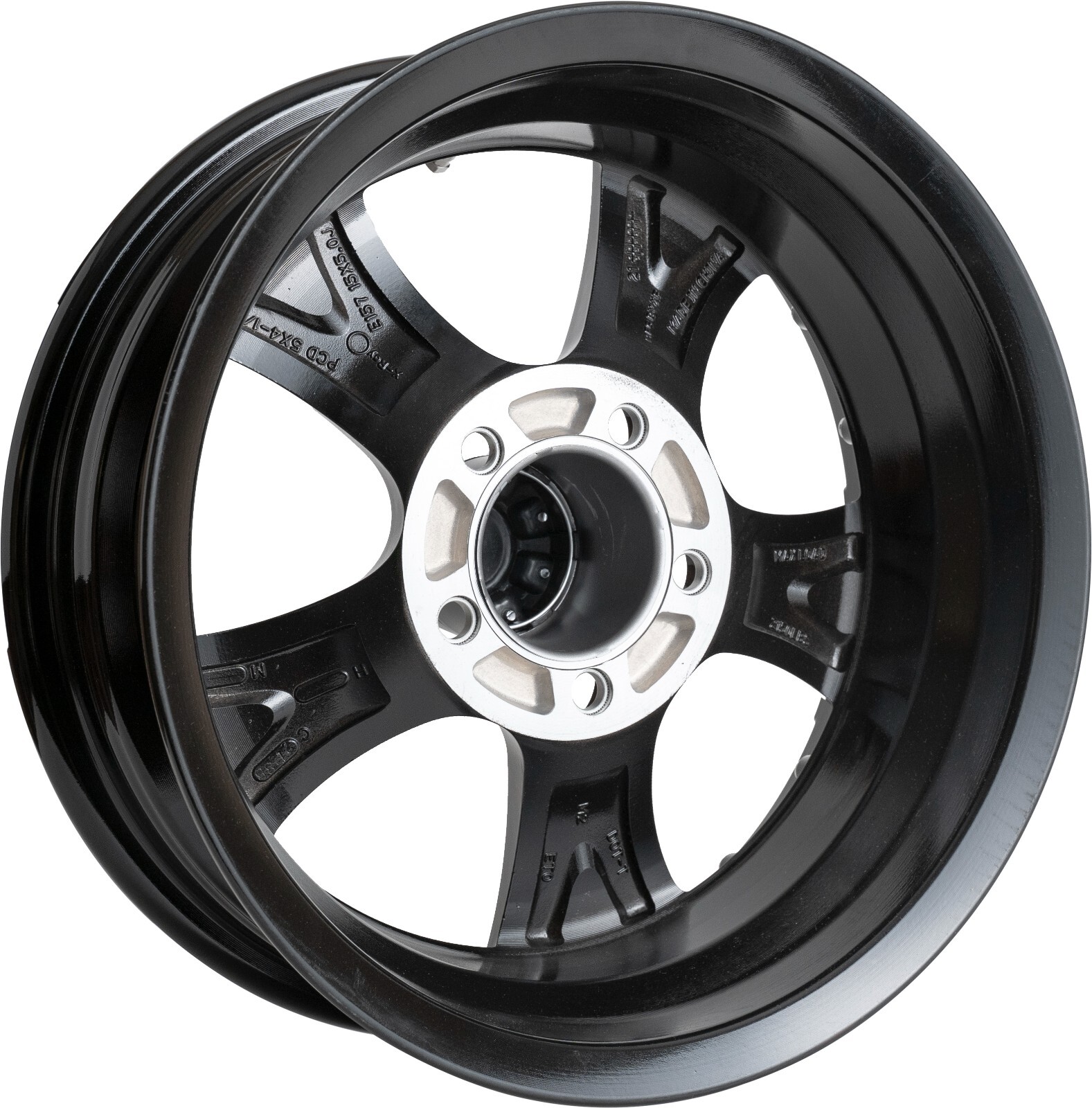 15×5 Trailer Wheel 5×4.5 Bolt Pattern Matte Black Aluminum Trailer Rim