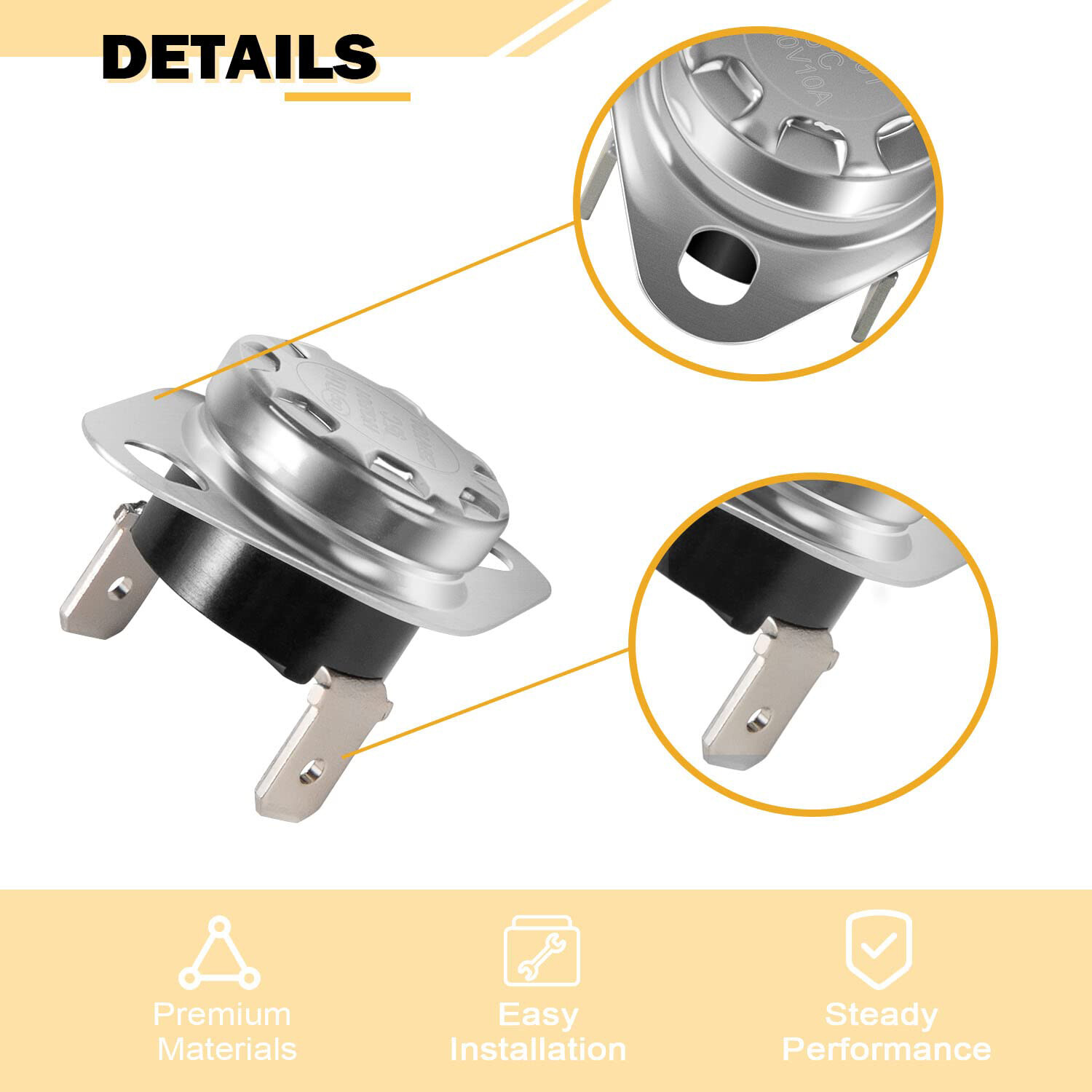 31091 Limit Switch 190° Fit for Atwood,Hydro Flame and Dometic RV Furnace Heater