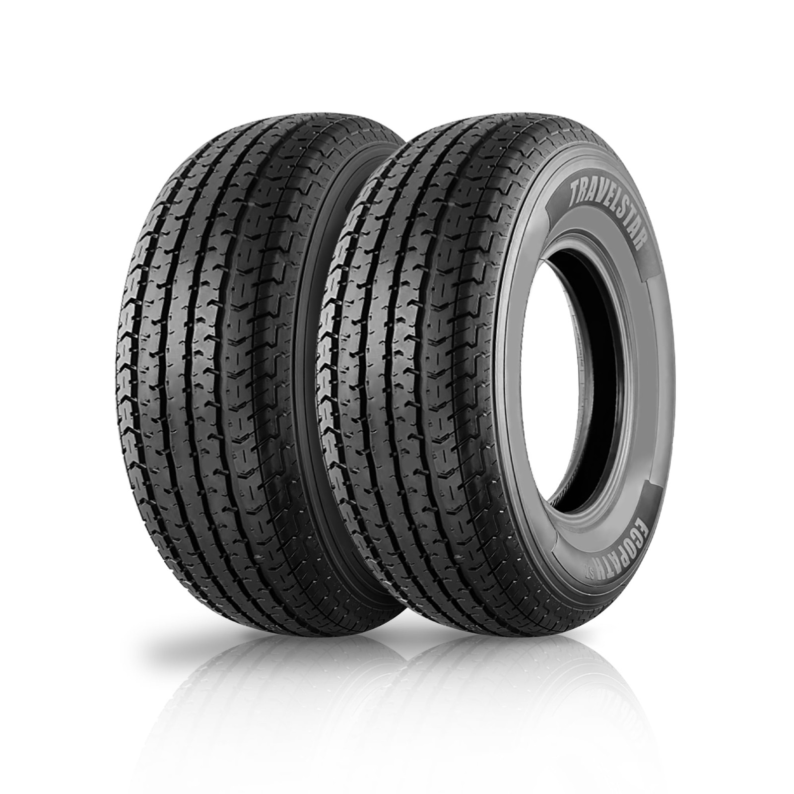 Set of 2 Travelstar Ecopath ST205/75R15 111/106M 10PR Load E Radial Trailer Tire