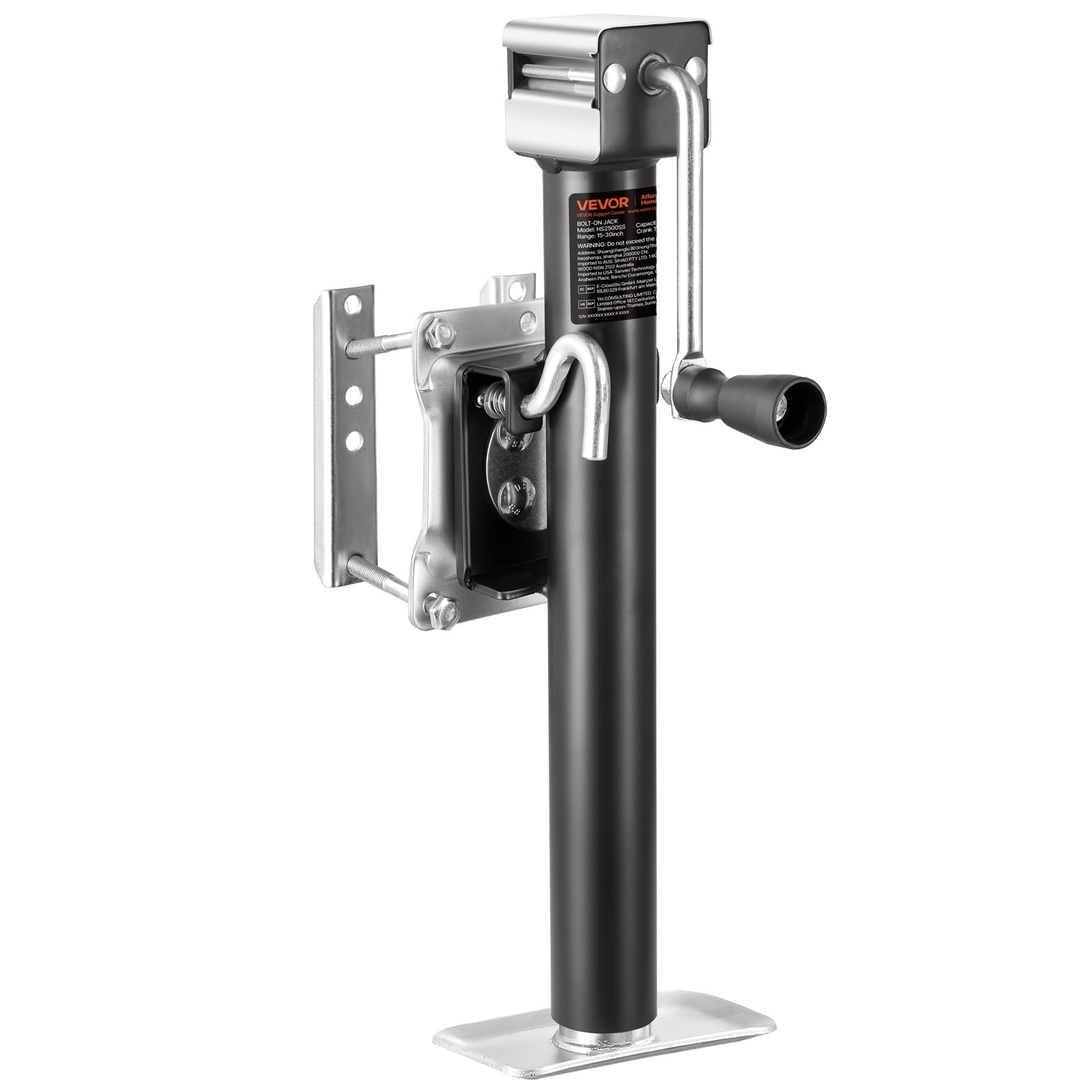 VEVOR Trailer Jack, 2500 lbs Dynamic Load Capacity, Heavy Duty 2500lbs, Black