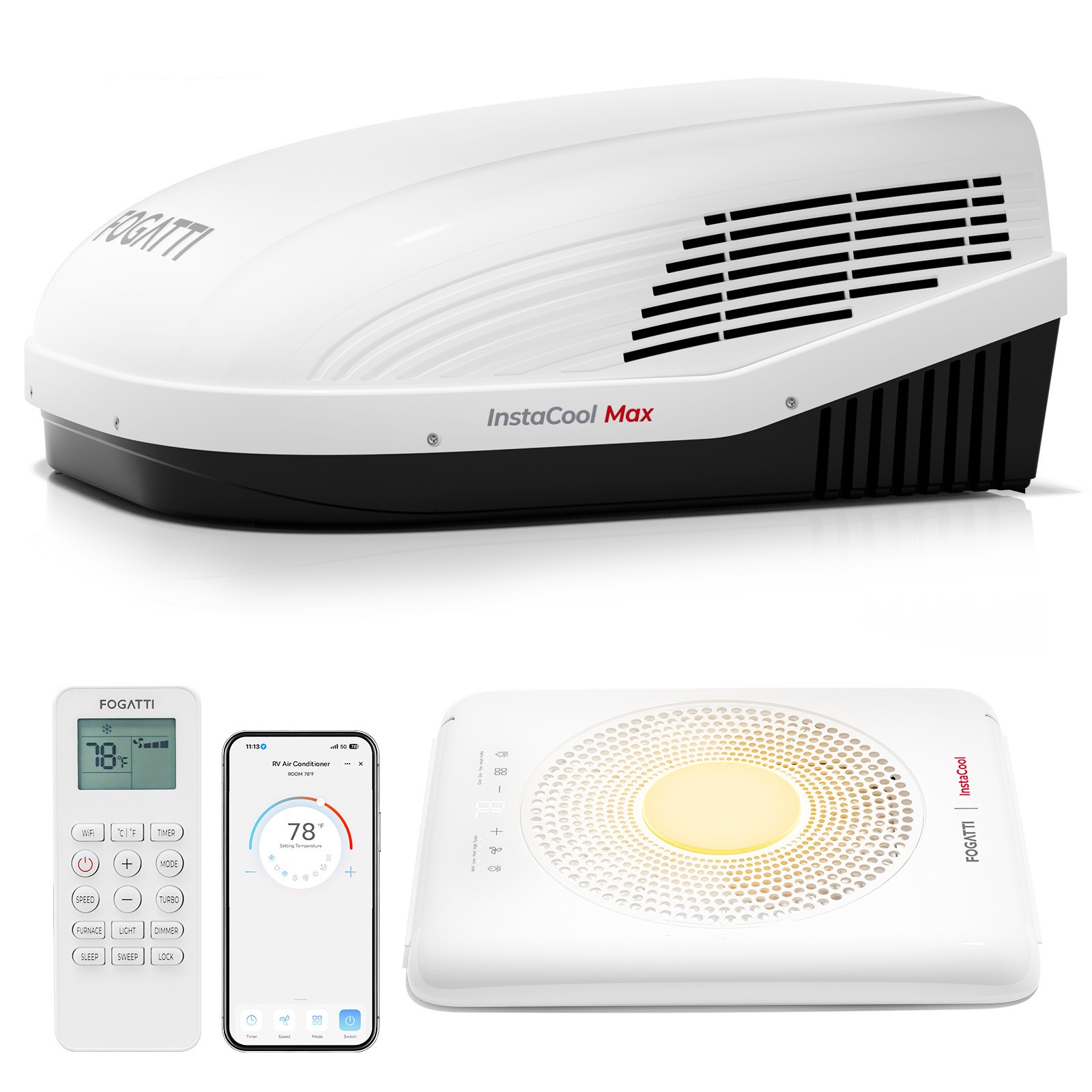 RV Rooftop Air Conditioner 18000 BTU w/Heat Pump for 28–36 ft RVs WiFi Enabled