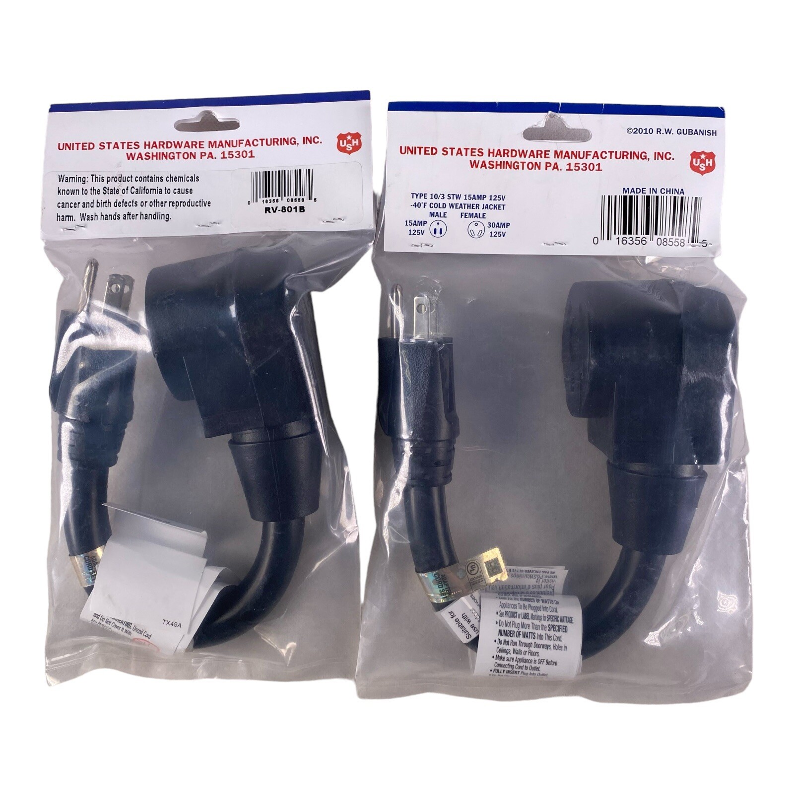 RV-801B 15 Amp Male-30 Amp Female 125V RV Conversion Adapter NEW 2 US HARDWARE
