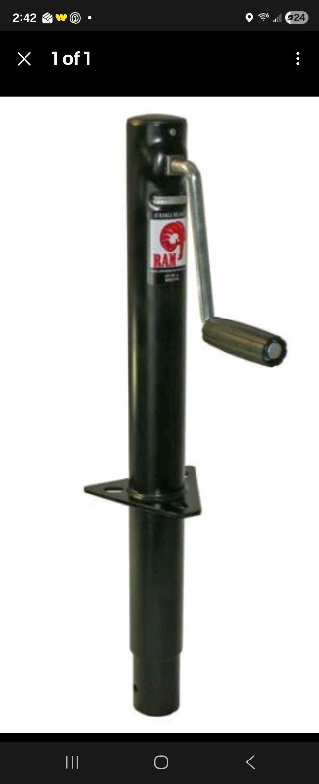 Pacific Rim TJA2000S A-Frame Jack – 2000 Pound Capacity / 14.5″ Lift Side Wind