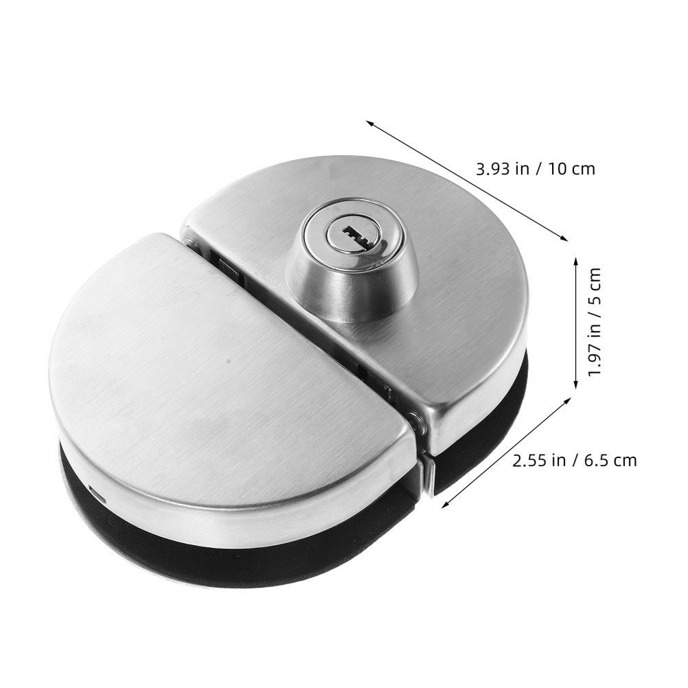 1Set Silver Glass Door Display Case Lock Reusable No Drilling for Cabinet Doors