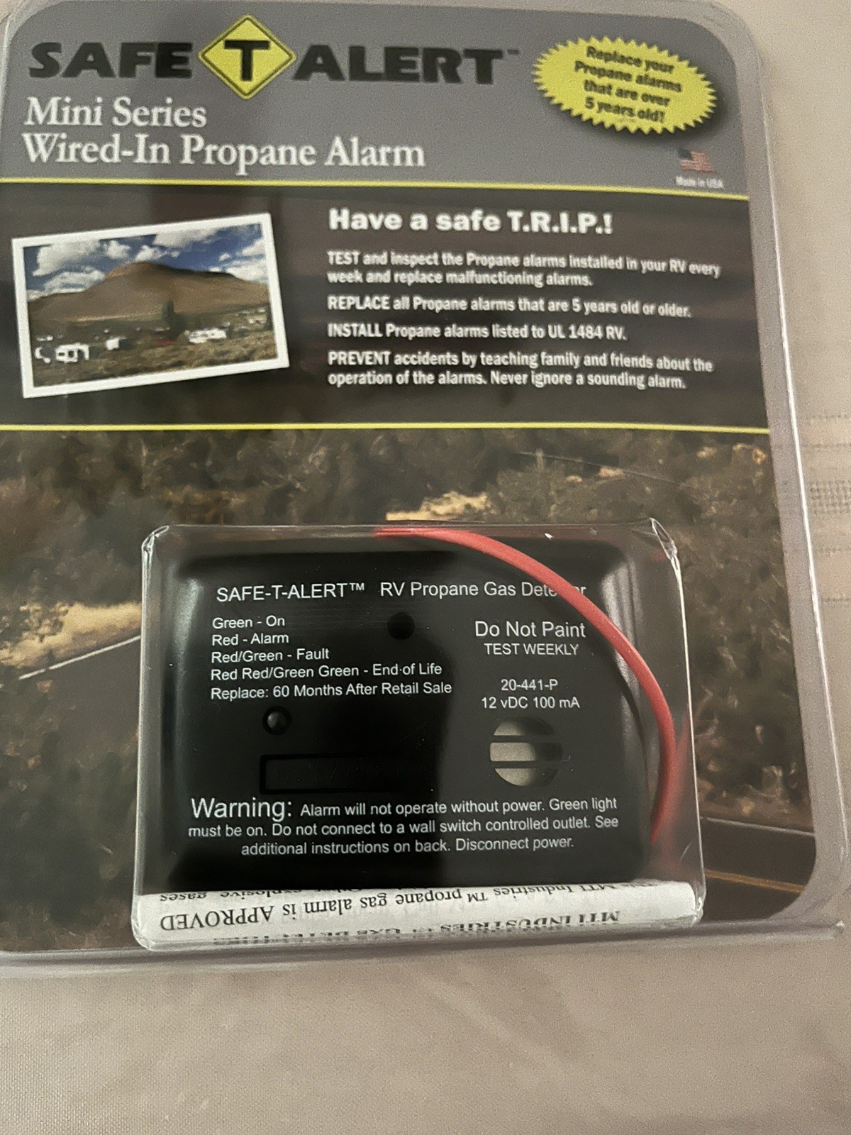 Safe T Alert Mini Series Wired In Propane Alarm 20-441 -PBL Detector New
