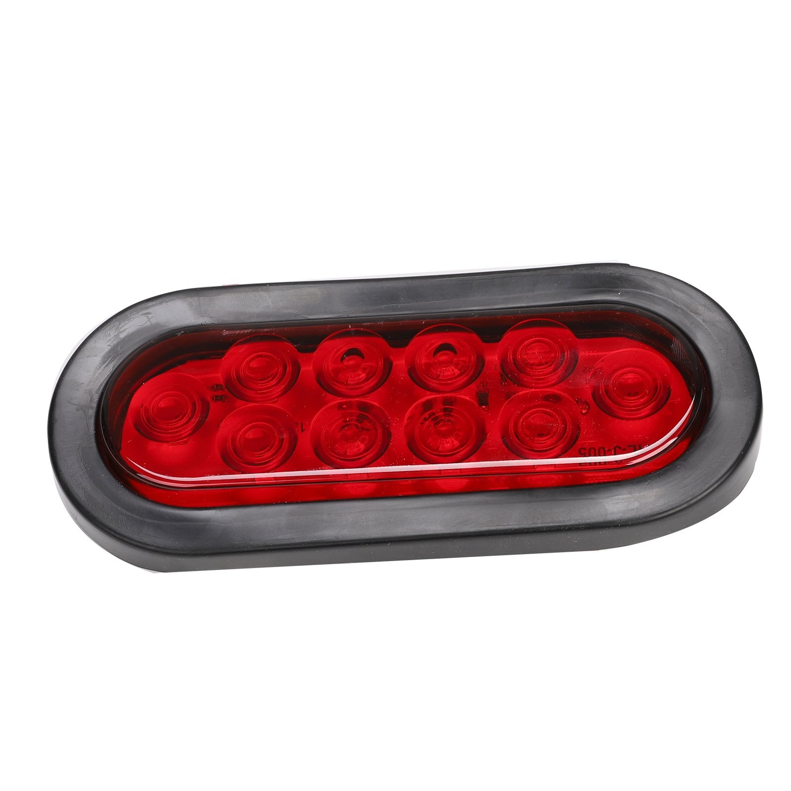 2pcs Red 6″ Oval 10LED Truck Trailer Brake Stop Turn Tail Lights w/Grommet Plug