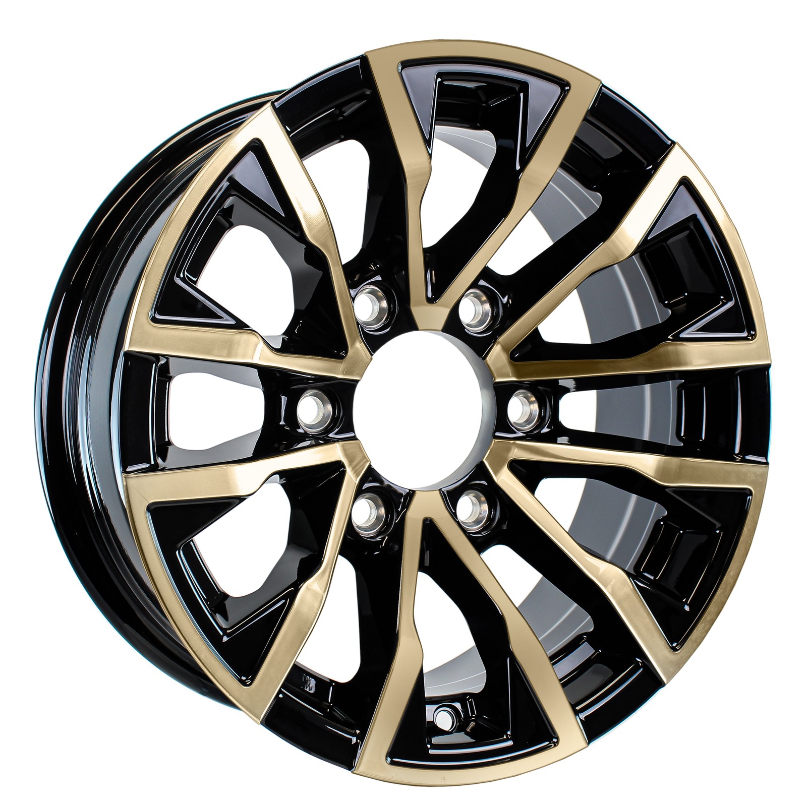 Aluminum Trailer Wheel 15X6 15″ Edge Brushed Gold Finish 6 Lug On 5.5 Center