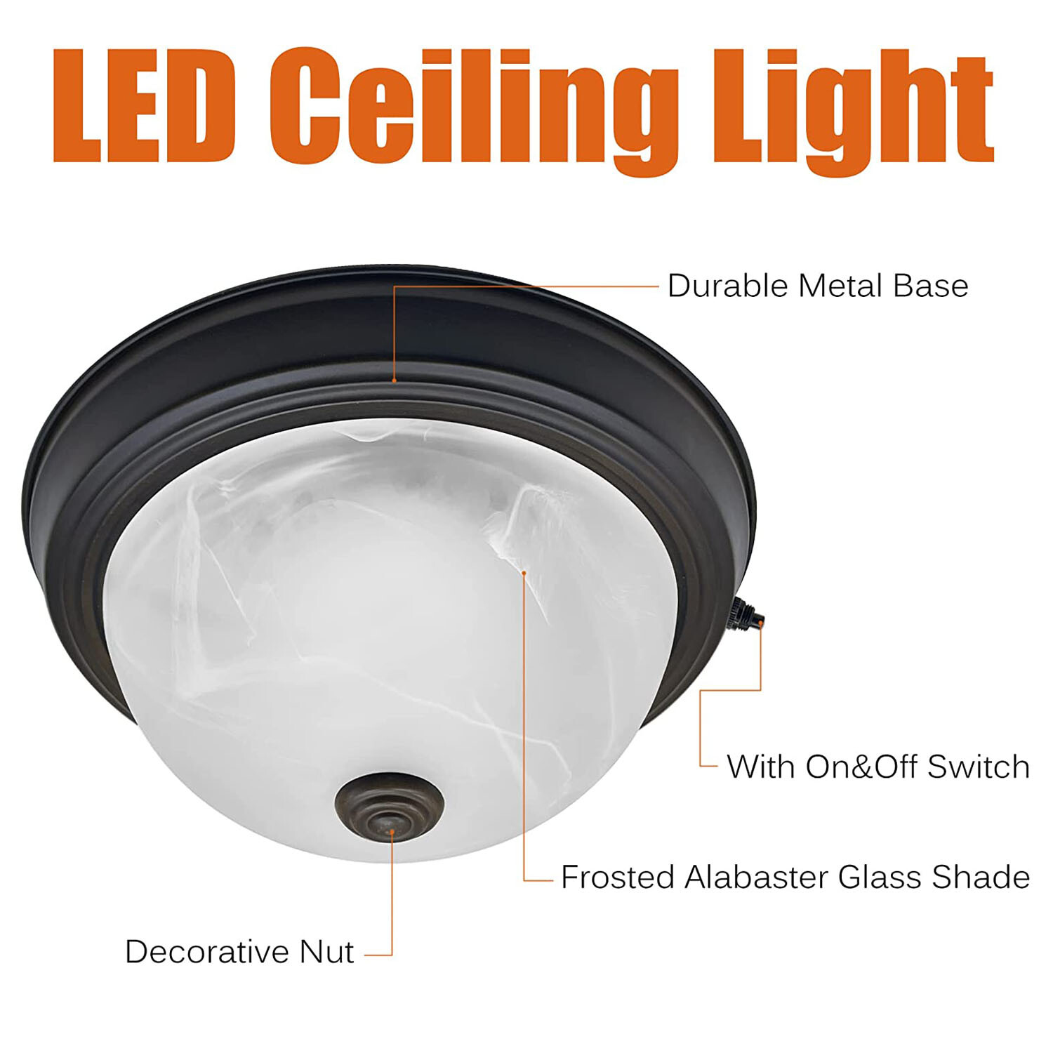Facon RV LED Ceiling Light Dinette Light Fixture for RV Motorhome Camper Trailer