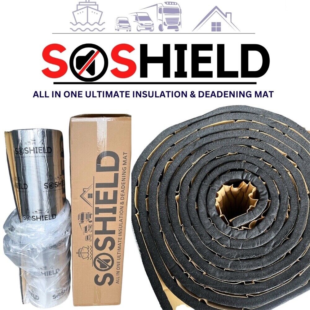 Car Van Boat Insulation Soundproofing Foam Adhesive Vapour Barrier SOSHIELD 5m²