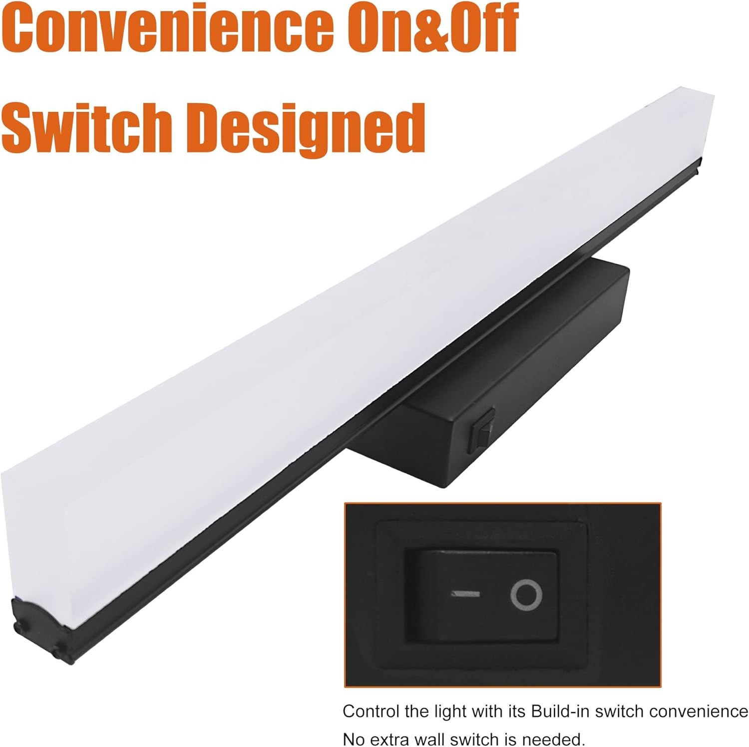 Facon 16.5Inch 12V LED RV Vanity Lights Fixtures with On&Off Switch, Black