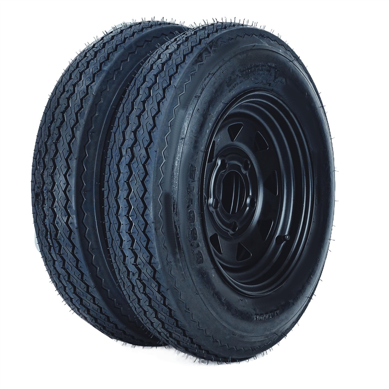 Set of 2,5.30-12 Trailer Tires w/ Rims 5.30×12 5.3-12 530-12, 5 Lug on 4.5″, 6PR