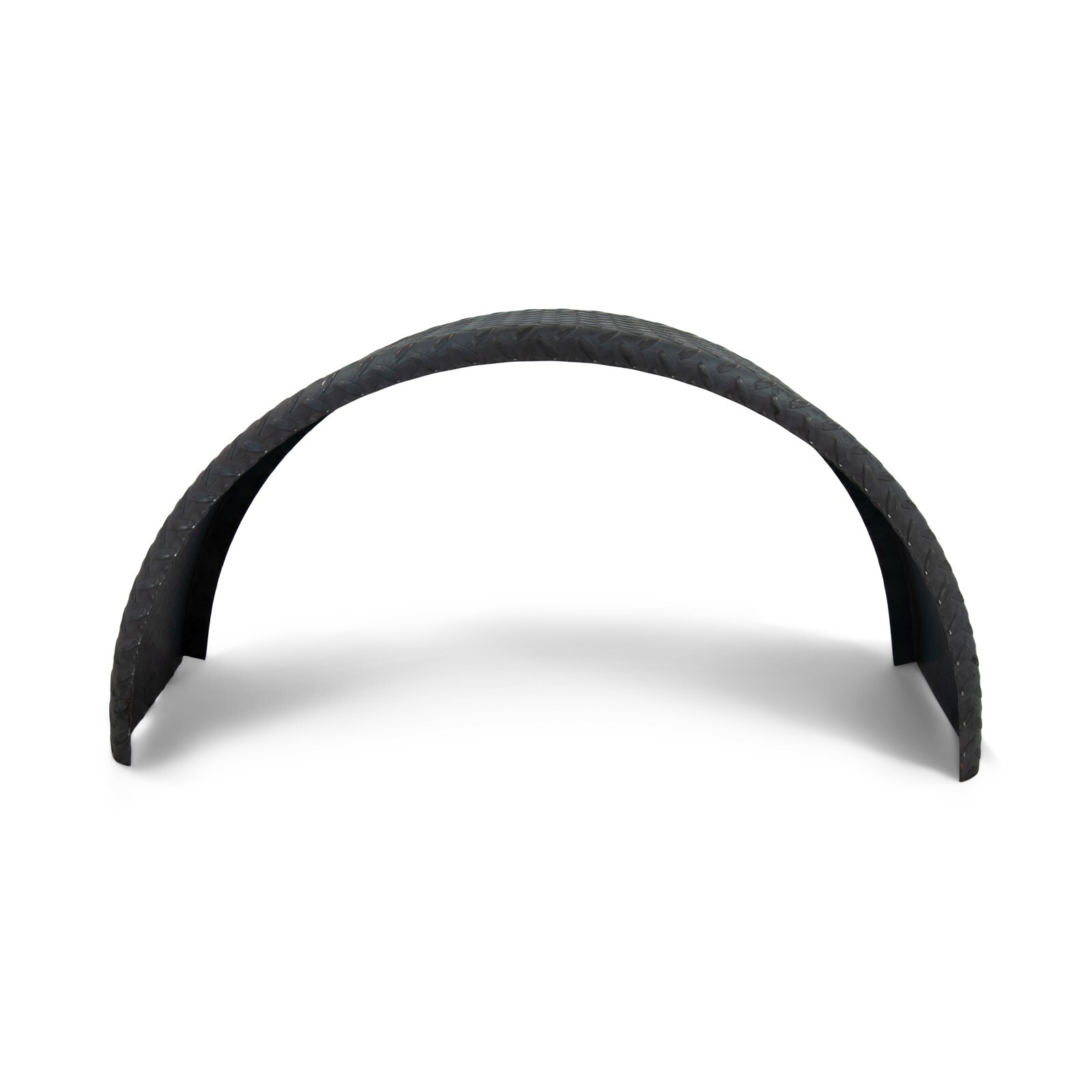 (Qty 2)- Trailer Fenders Single Axle Round Steel Diamond Plate 9″ x 32″ x 15″