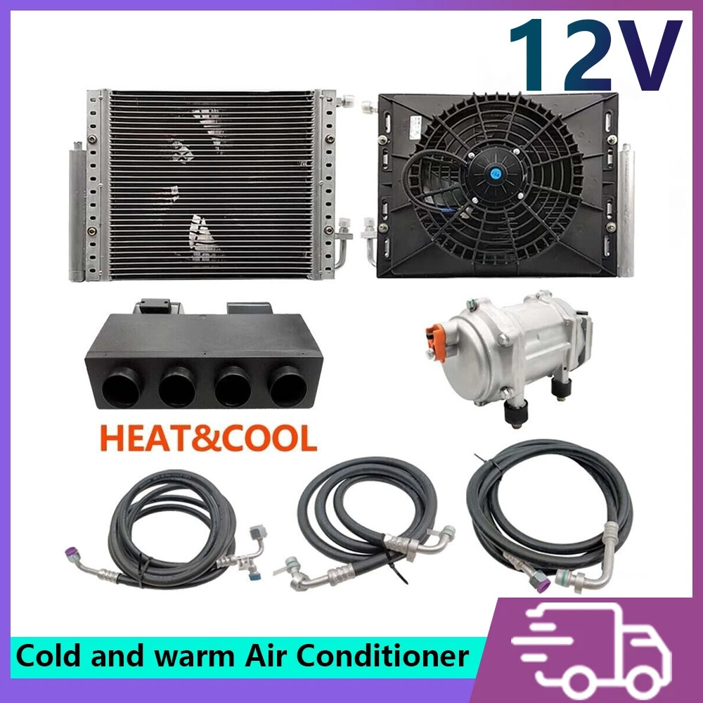 Universal 12V DC Unit Under Dash Air Conditioner Electric Evaporator Heat & Cool