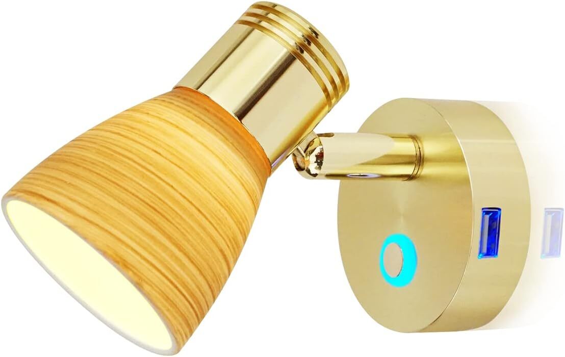 12V-24V Interior LED Spot Reading Light RV Boat Camper Bedside Dimmable Lamp USB