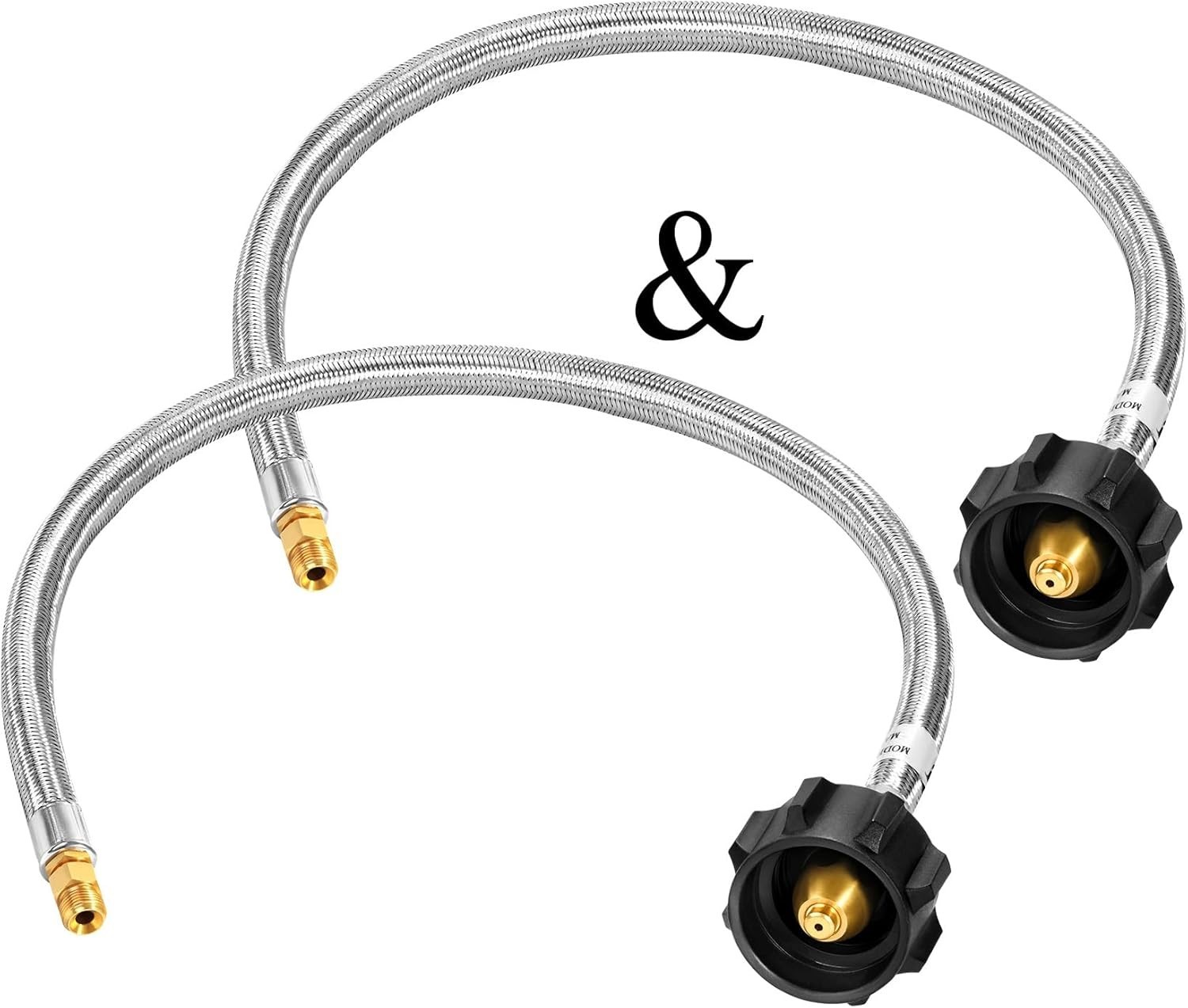 2 Pcs 24 Inch RV Propane Hose Stainless Steel Braided RV LP Propane Tank Hose
