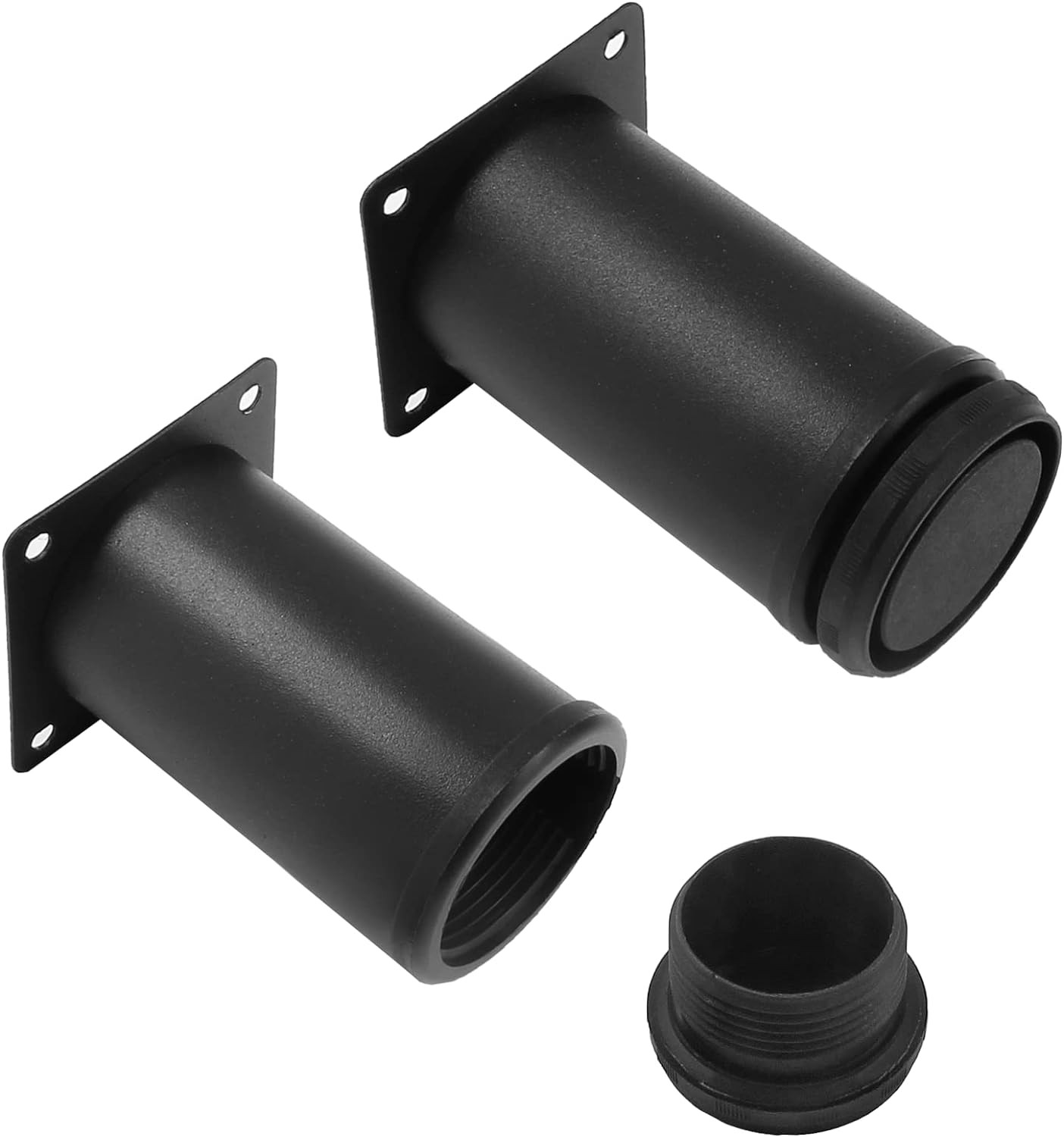 Set of 4 Stainless Steel Furniture Legs 3 Inch, Adjustable 3 inch, Black