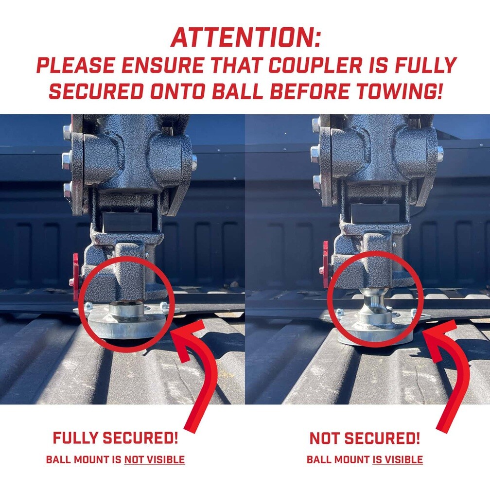 Gen-Y 30K Square Gooseneck Trailer Coupler For 2-5/16″ Hitch Ball 8.5K Tongue