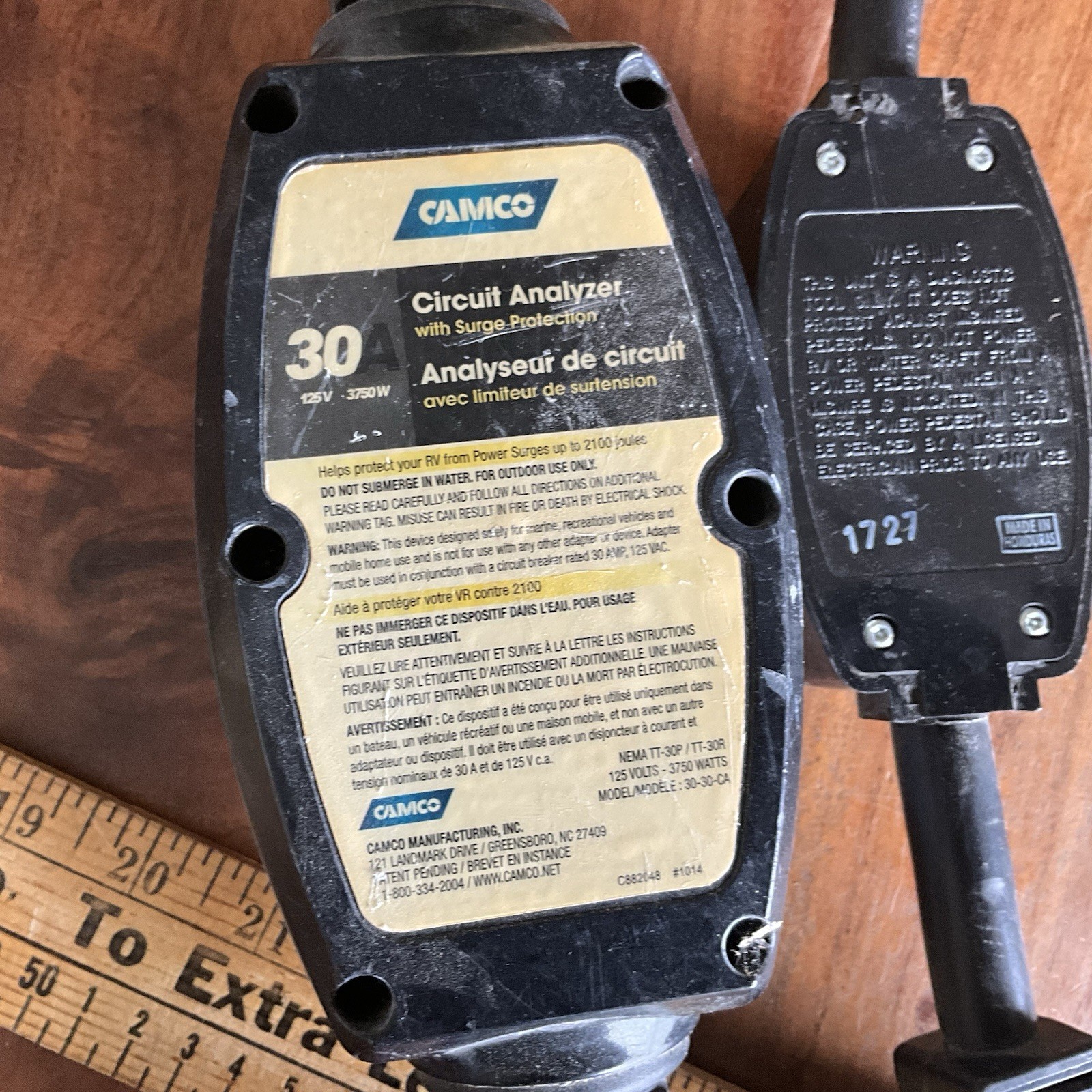 RV Surge Guard 30 Amp 44260 + 30A Power Grip Circuit Analyzer Camco 30-30-CA