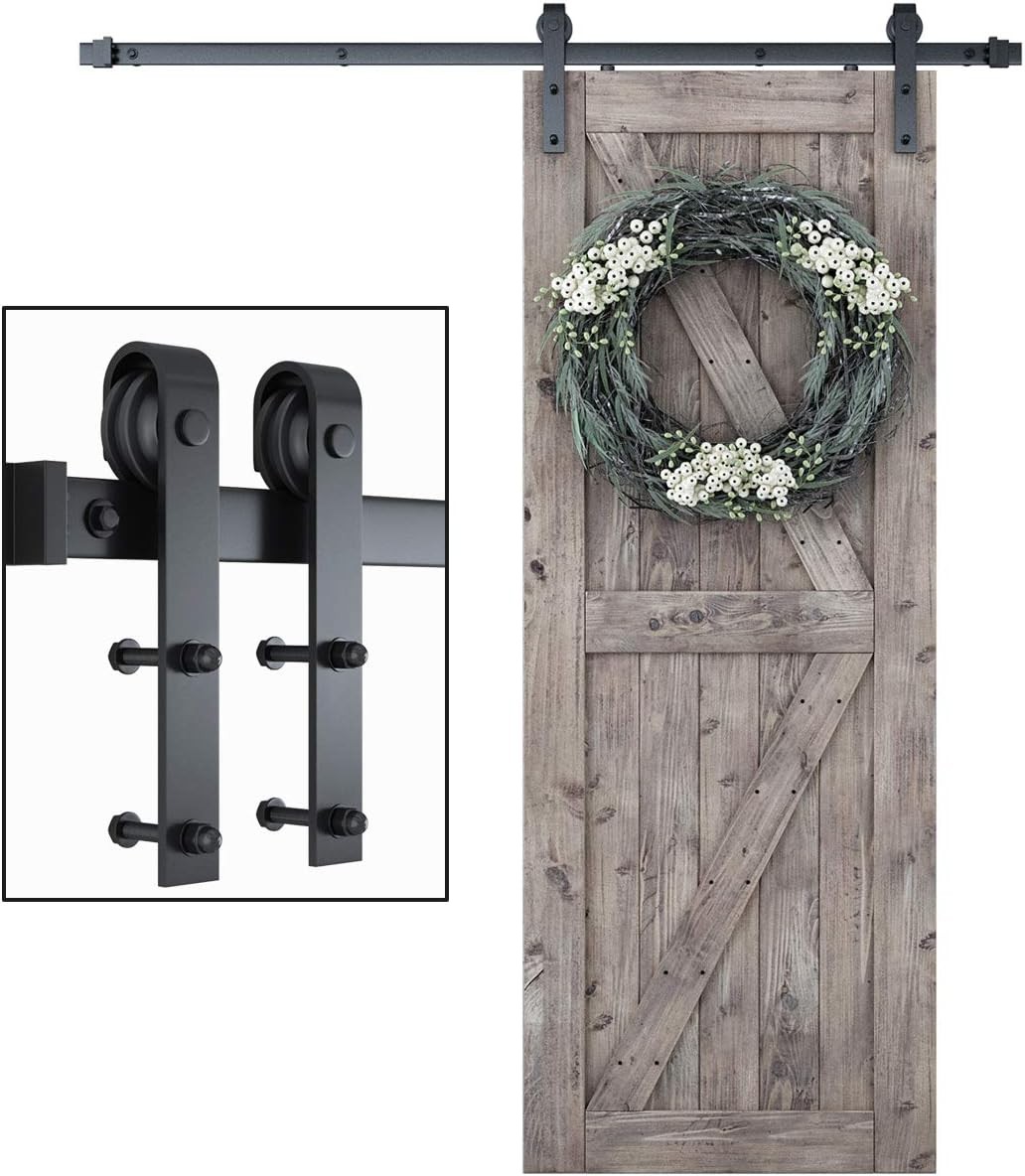 SMARTSTANDARD 6 Feet Heavy Duty Sturdy Sliding Barn Door 6 Feet, Multicolor