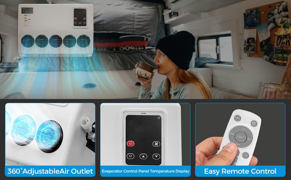Universal Truck Air Conditioner For Semi Bus RV Caravan Split 12V 12000 BTU A/C