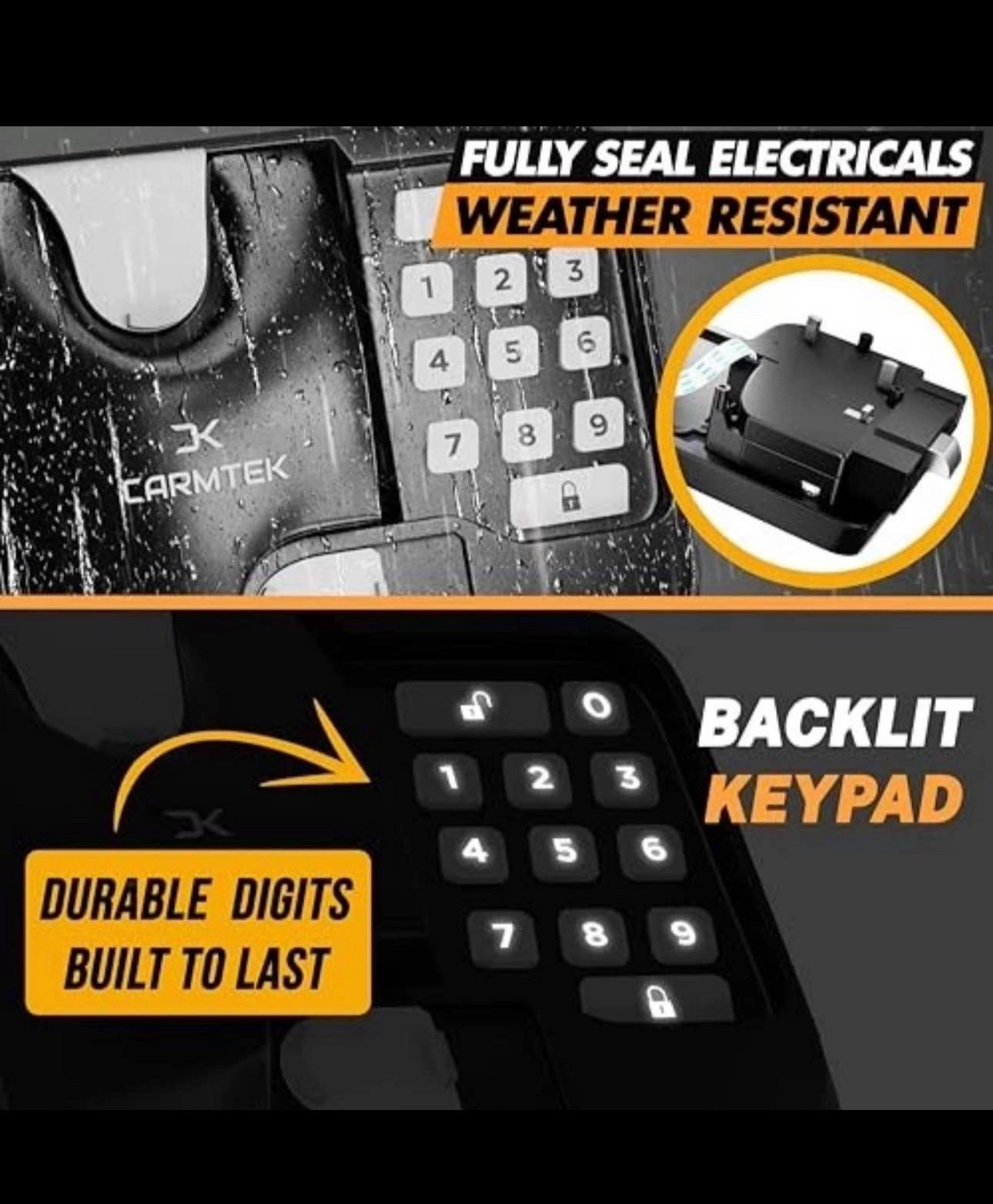 RV Keyless Entry Lock 10 Digits V2.0 w/ Fobs & Keys – Fits 3.75″ x 2.75″ Locks