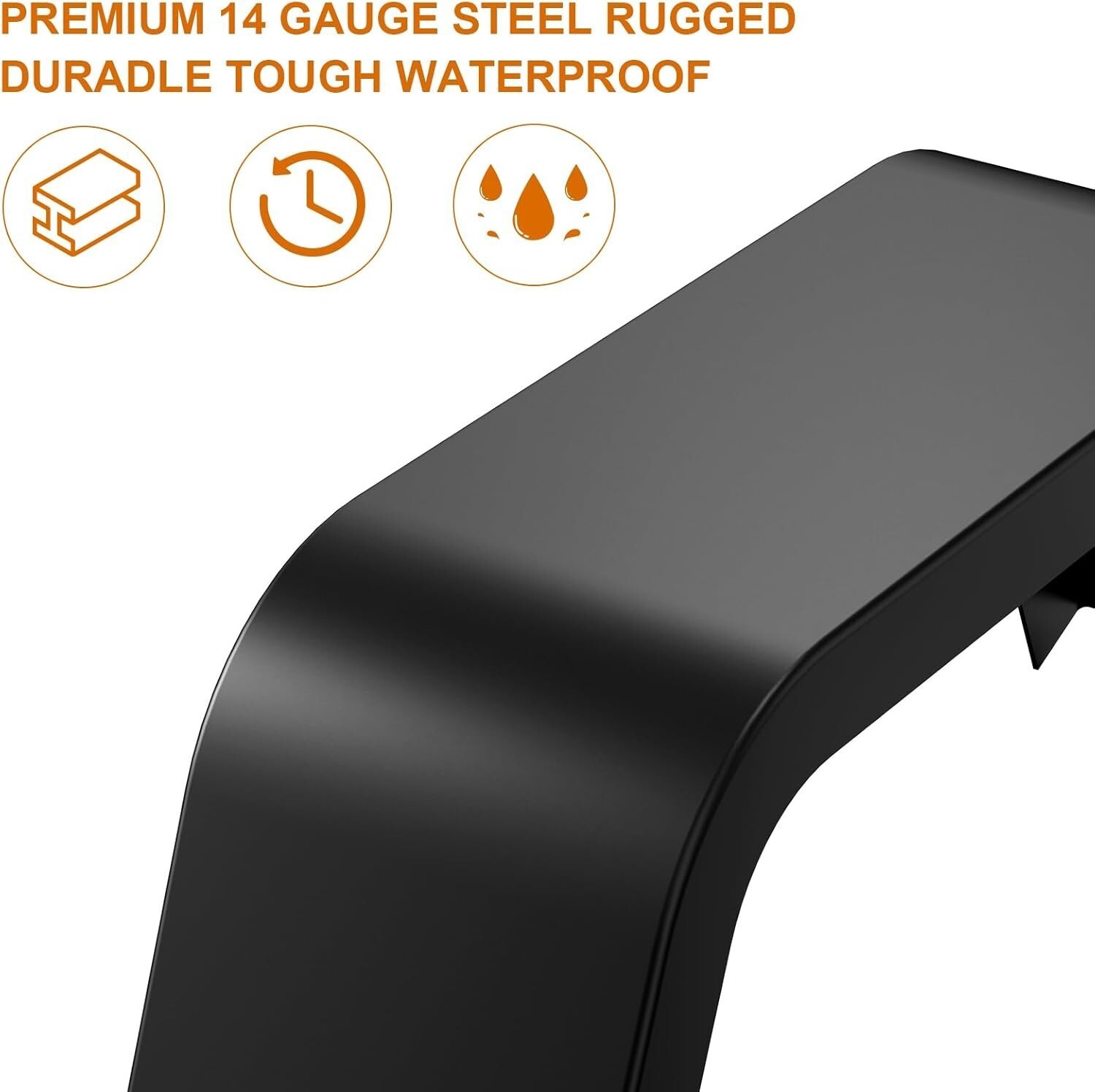Pair Steel Square Cargo Trailer Fenders For 14″-16″ Trailer Fenders Wheels Black