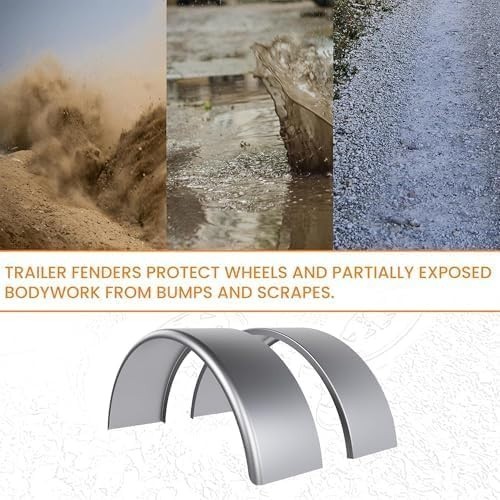 Modern Stainless Steel Trailer Fenders Set – Perfect for 14″-16″ Wheel Trailers