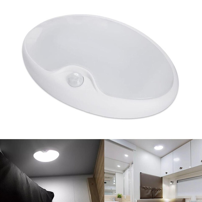 12V 6″ LED Sensor Motion Ceiling Light RV Trailer Camper Cool White/Warm White