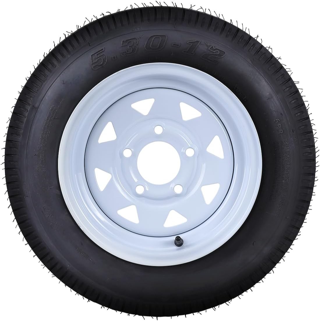 4 Pack 5.30-12 5.30×12 530-12 Trailer Tires 5 Lug with 12″ Rims,Load Range C,6PR
