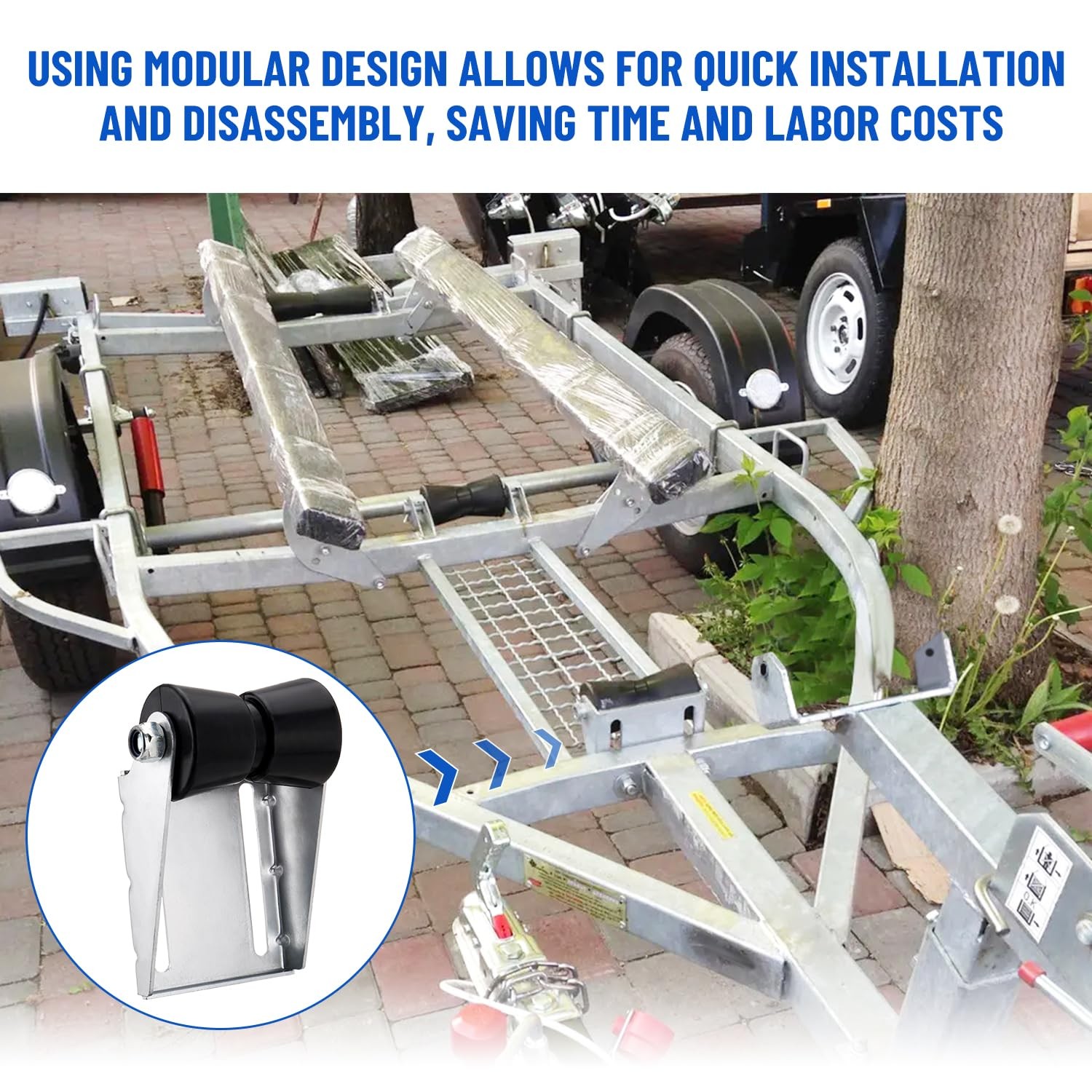 5″ Trailer Rollers with Brackets Keel Roller Assembly Kit for Boat Replacement