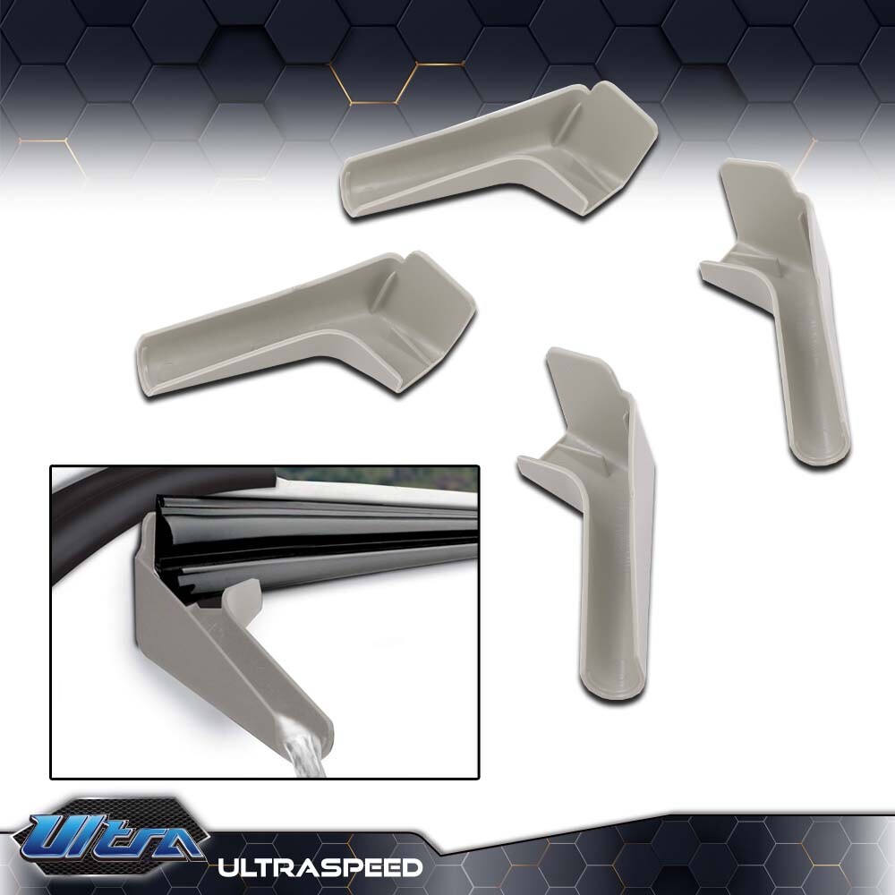 4 Pack Gray RV Rain Gutter Spout Extensions 3 1/2 inch 2 Left 2 Right