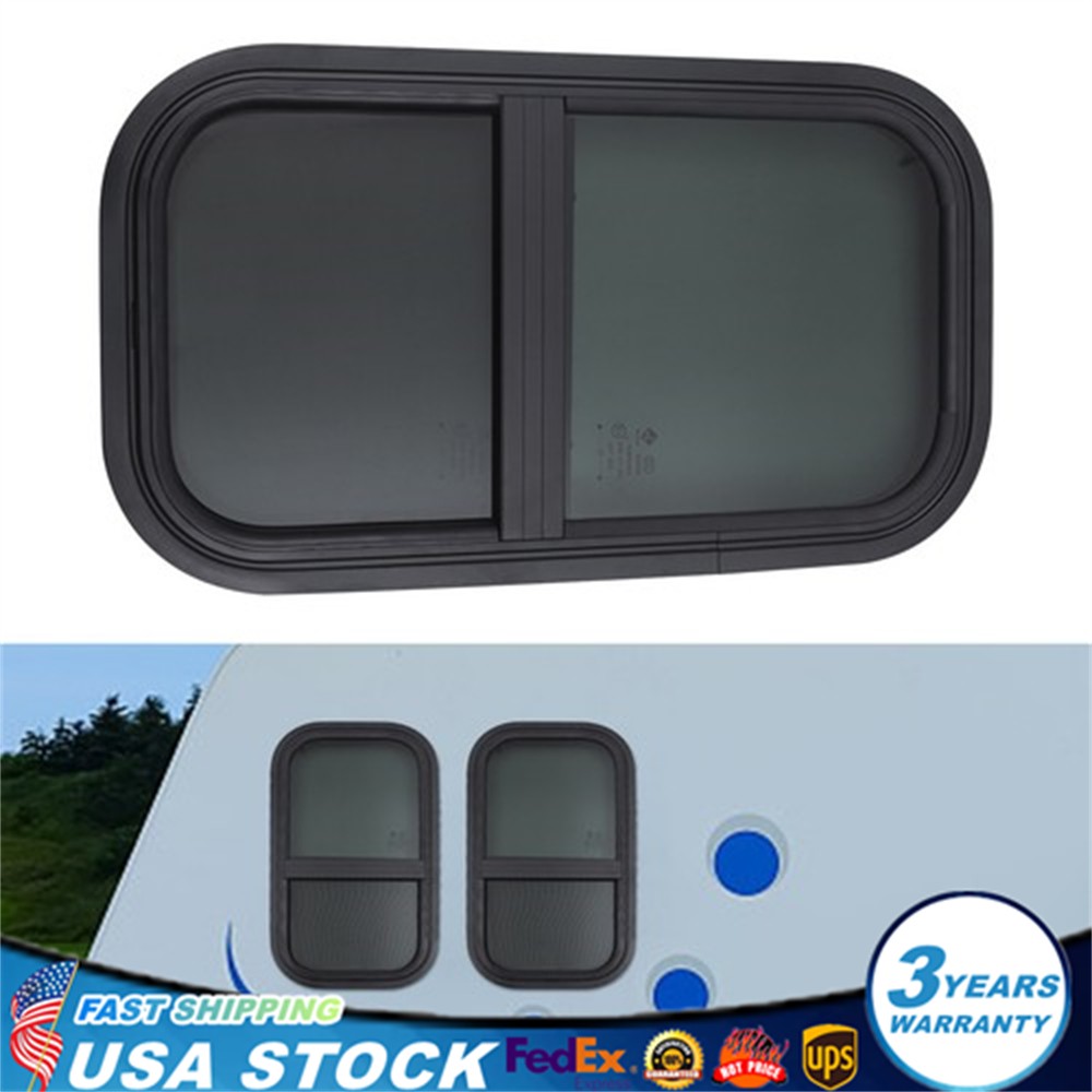 RV Camper Window Teardrop Vertical Trailer Sliding Window 12”x22”+Accessories