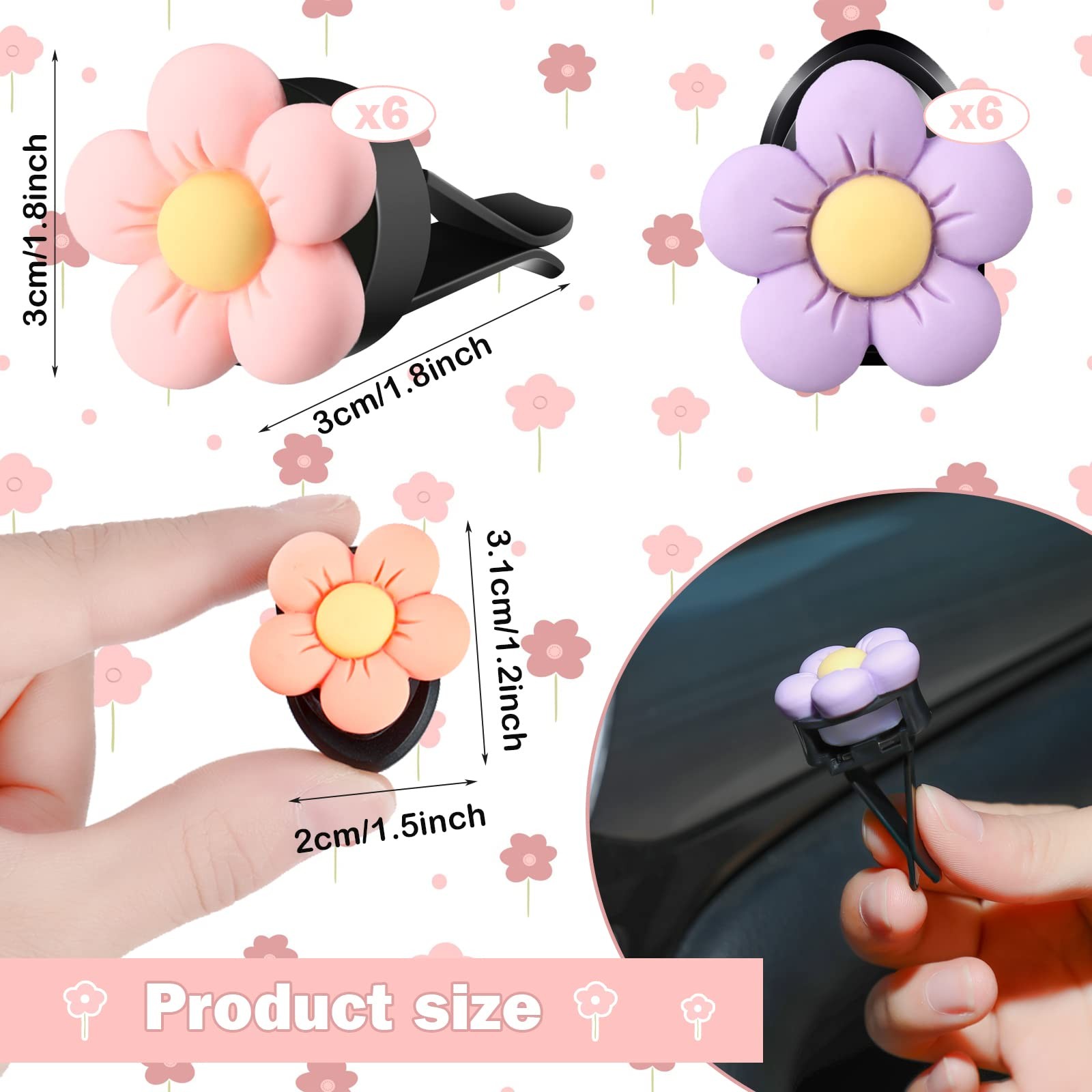 Tallew 12 Pcs Daisy Flower 1 Count (Pack of 1), Blue,Green,Orange,Pink,Purple