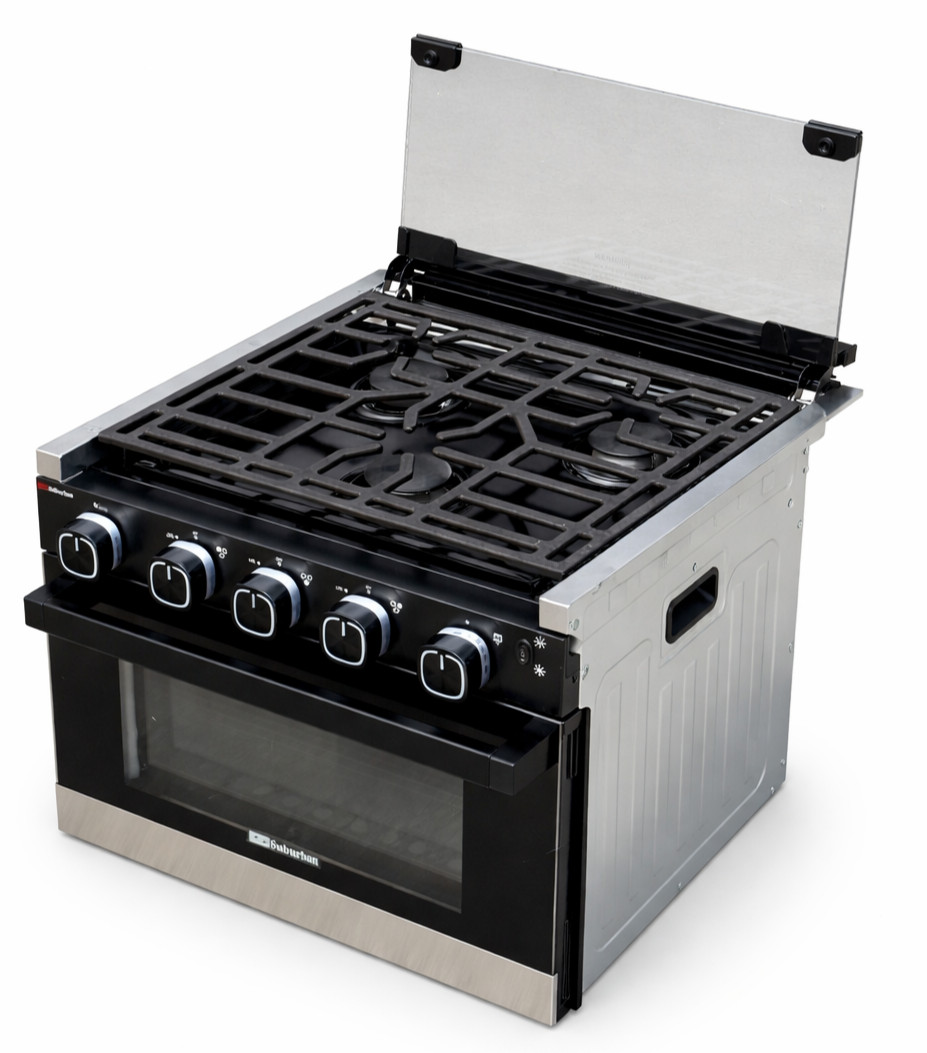 Suburban 17″ RV Stove Oven Range 3916A RR17 3 Burner Piezo LED Knobs Tiny Home